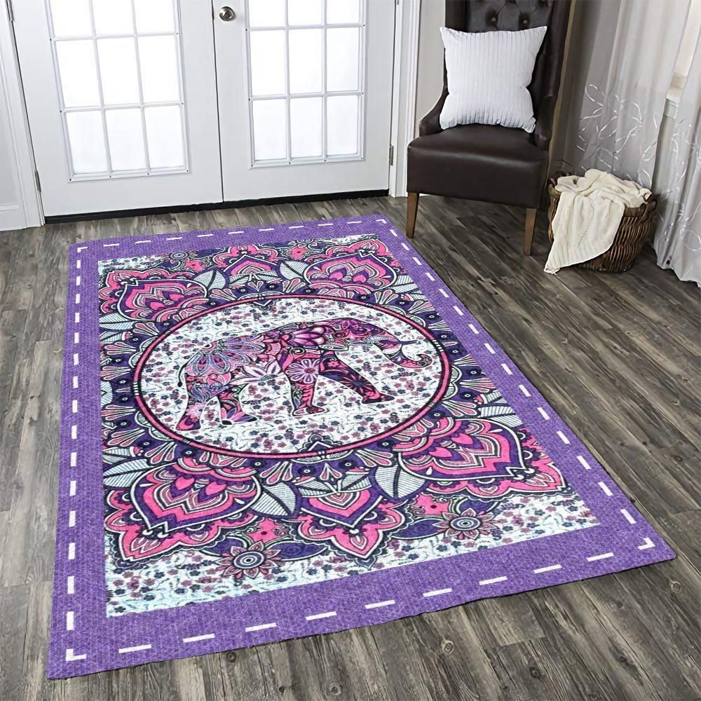 Elephant Mandala Rug Chrismas Gift - Indoor Outdoor Rugs