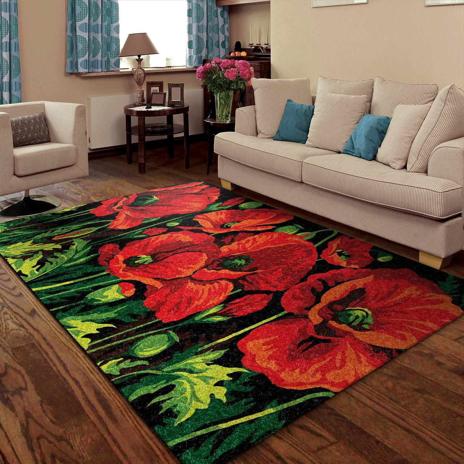 Flower Rug Chrismas Gift - Indoor Outdoor Rugs