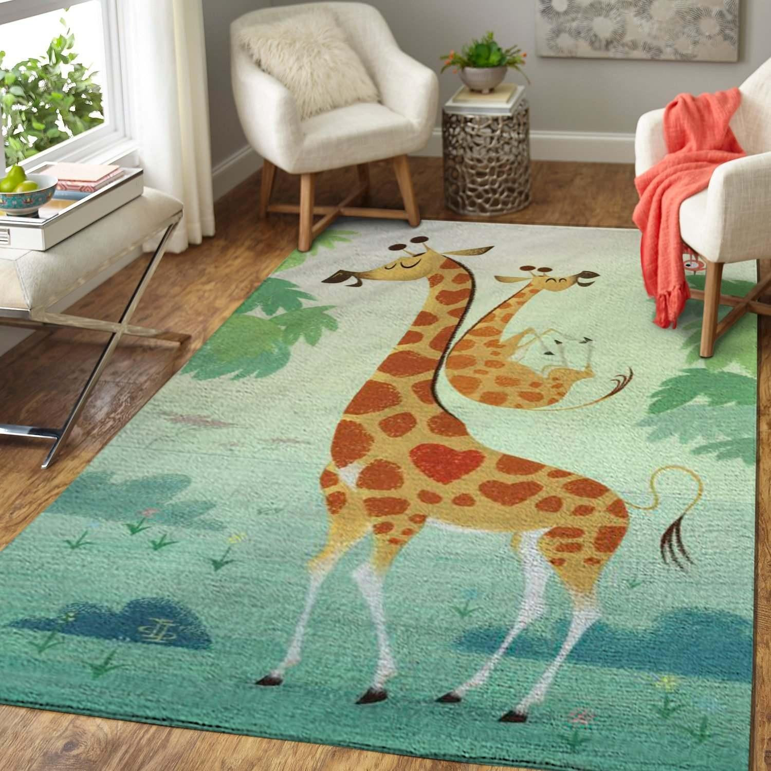 Cute Giraffes Area Rug Chrismas Gift - Indoor Outdoor Rugs