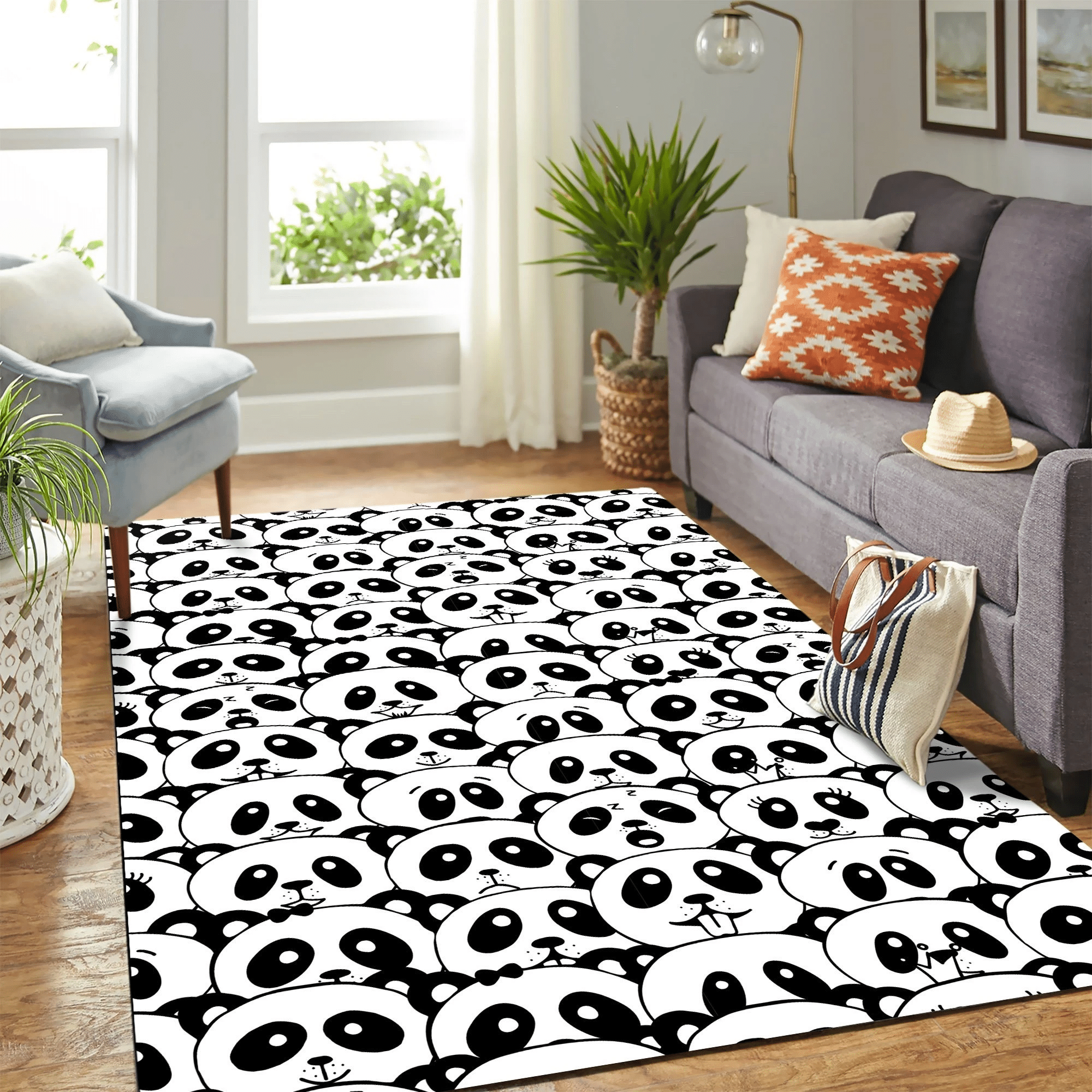 Panda Carpet Floor Area Rug Chrismas Gift - Indoor Outdoor Rugs