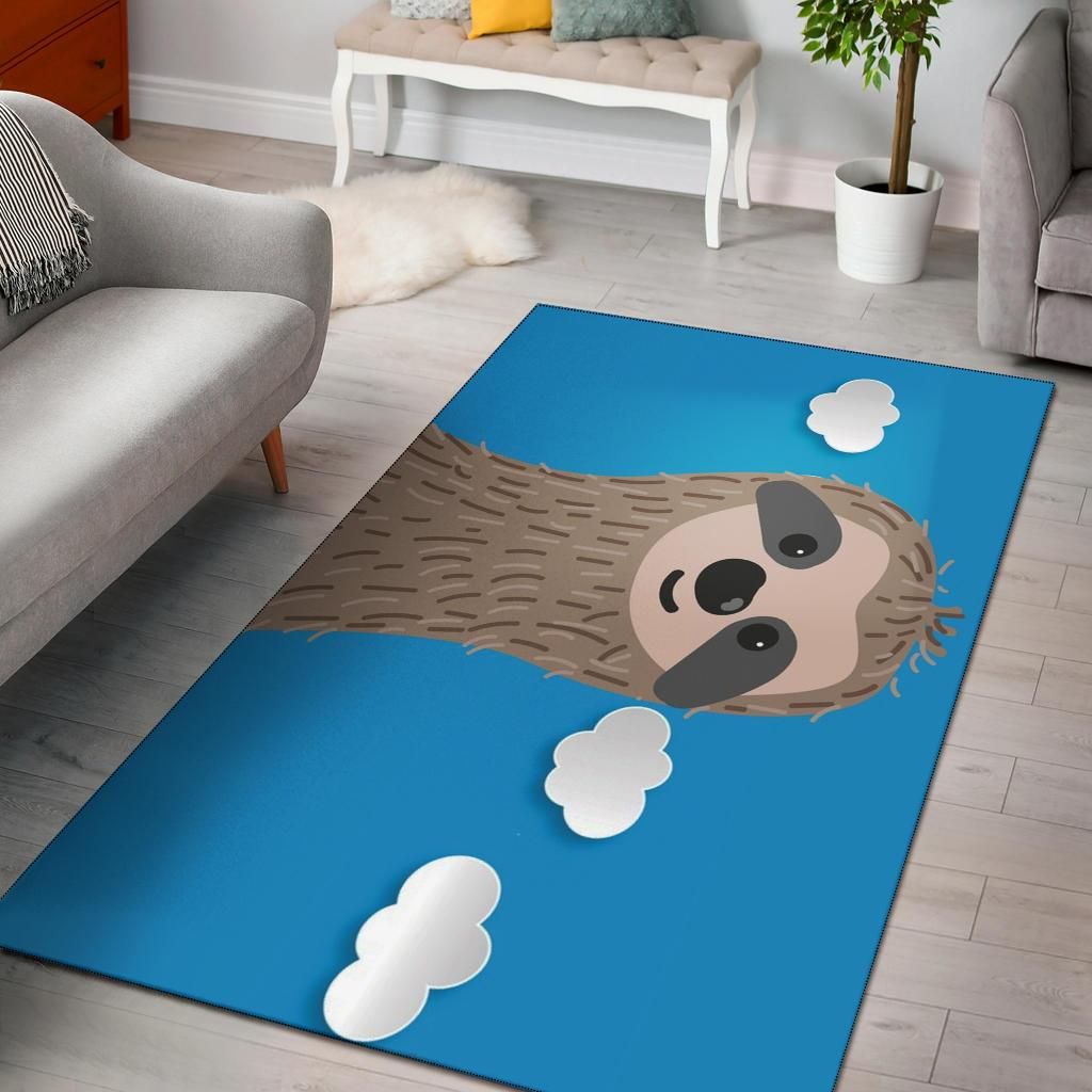 Sloth Blue Sky Area Rug Chrismas Gift - Indoor Outdoor Rugs