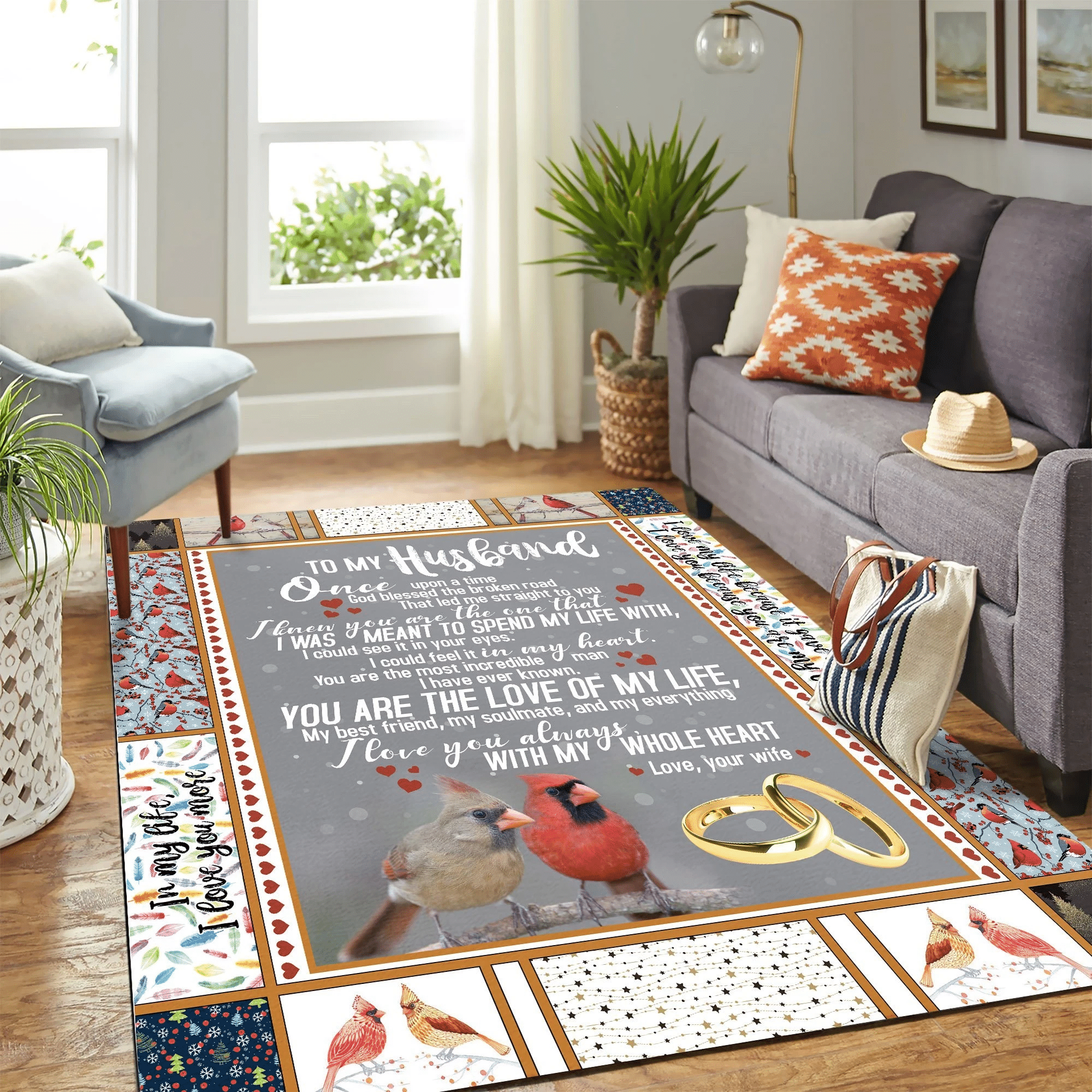 To My Husband Carpet Area Rug Chrismas Gift - Indoor Outdoor Rugs