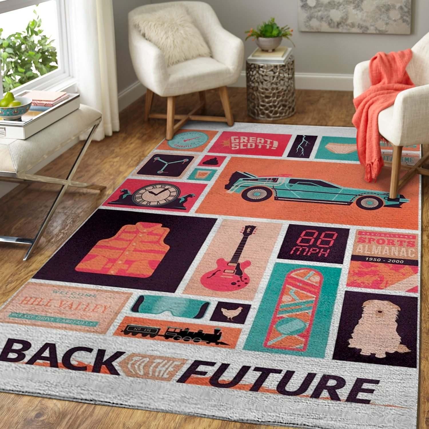 Movie Art Back To The Future Area Rug Chrismas Gift - Indoor Outdoor Rugs