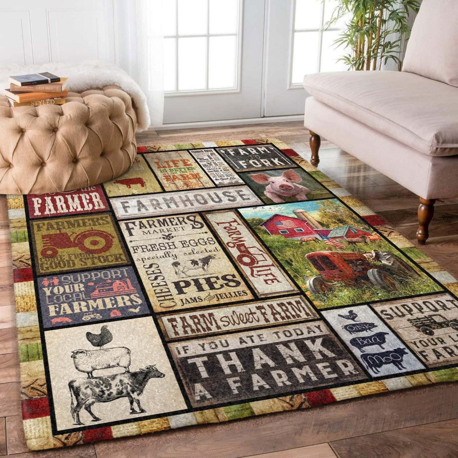 Farmer Rug Chrismas Gift - Indoor Outdoor Rugs