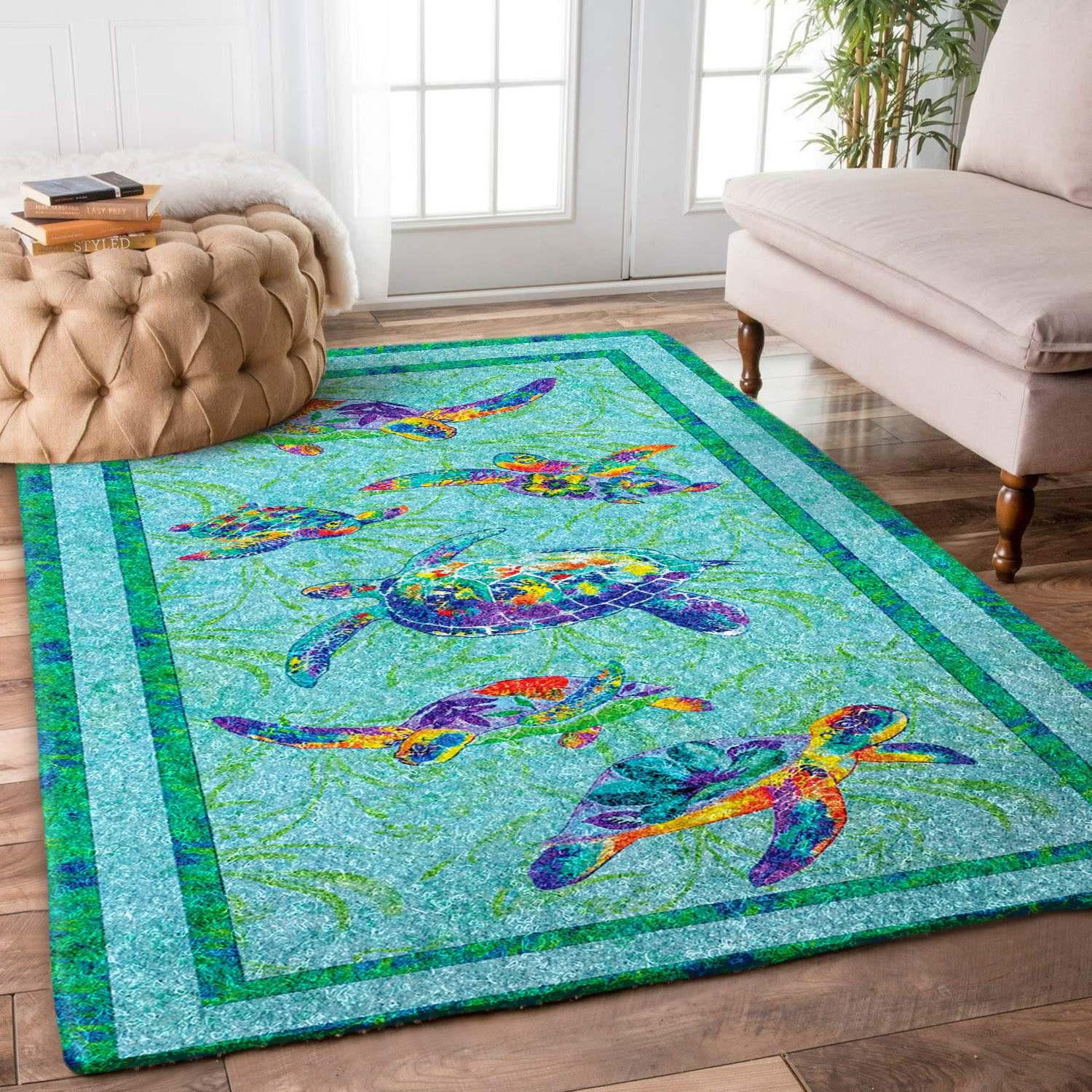 Turtle Rug Chrismas Gift - Indoor Outdoor Rugs