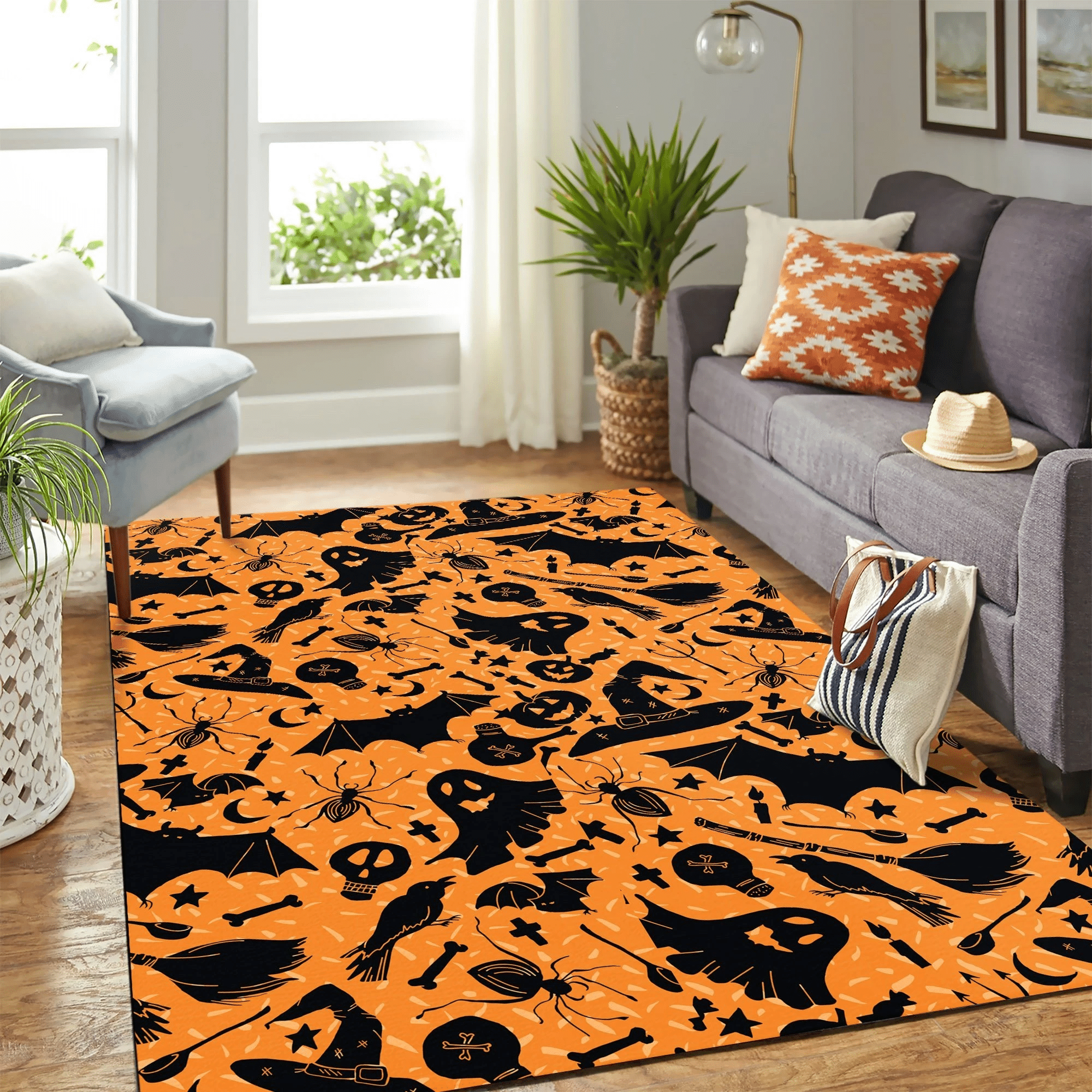 Halloween Orange Carpet Rug Chrismas Gift - Indoor Outdoor Rugs