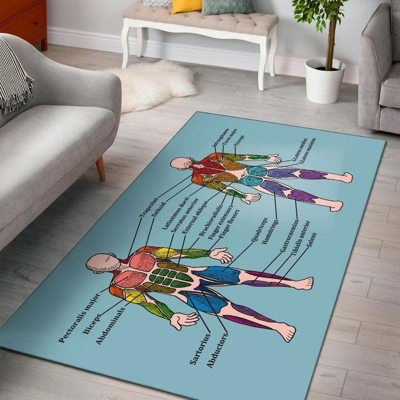 Muscle Chart Area Rug Chrismas Gift - Indoor Outdoor Rugs