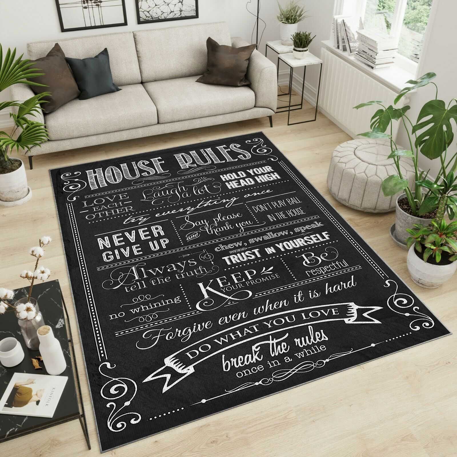 House Rules Area Rug Chrismas Gift - Indoor Outdoor Rugs