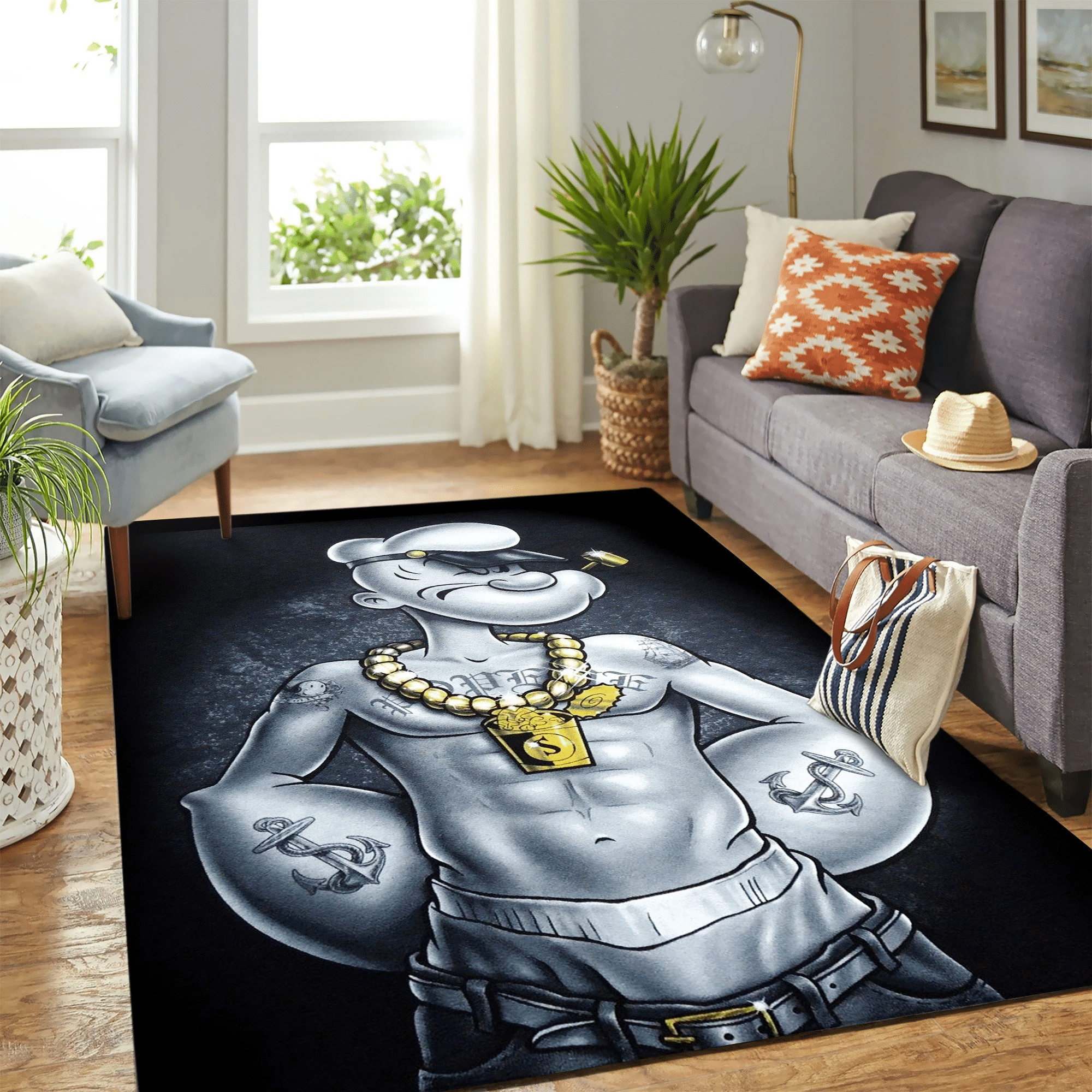 Popeye Badas Carpet Floor Area Rug Chrismas Gift - Indoor Outdoor Rugs