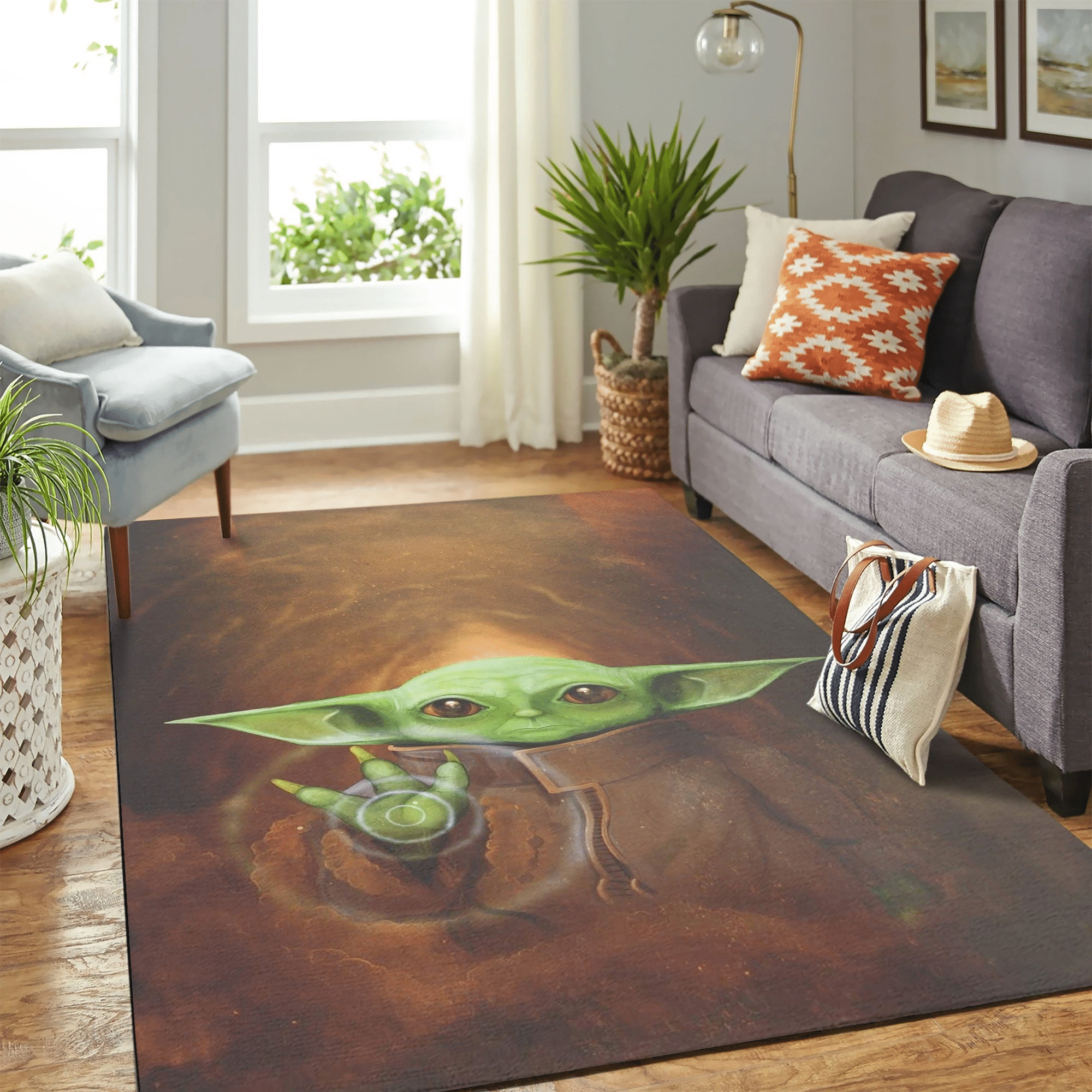 Baby Yoda Art Carpet Floor Area Rug Chrismas Gift - Indoor Outdoor Rugs