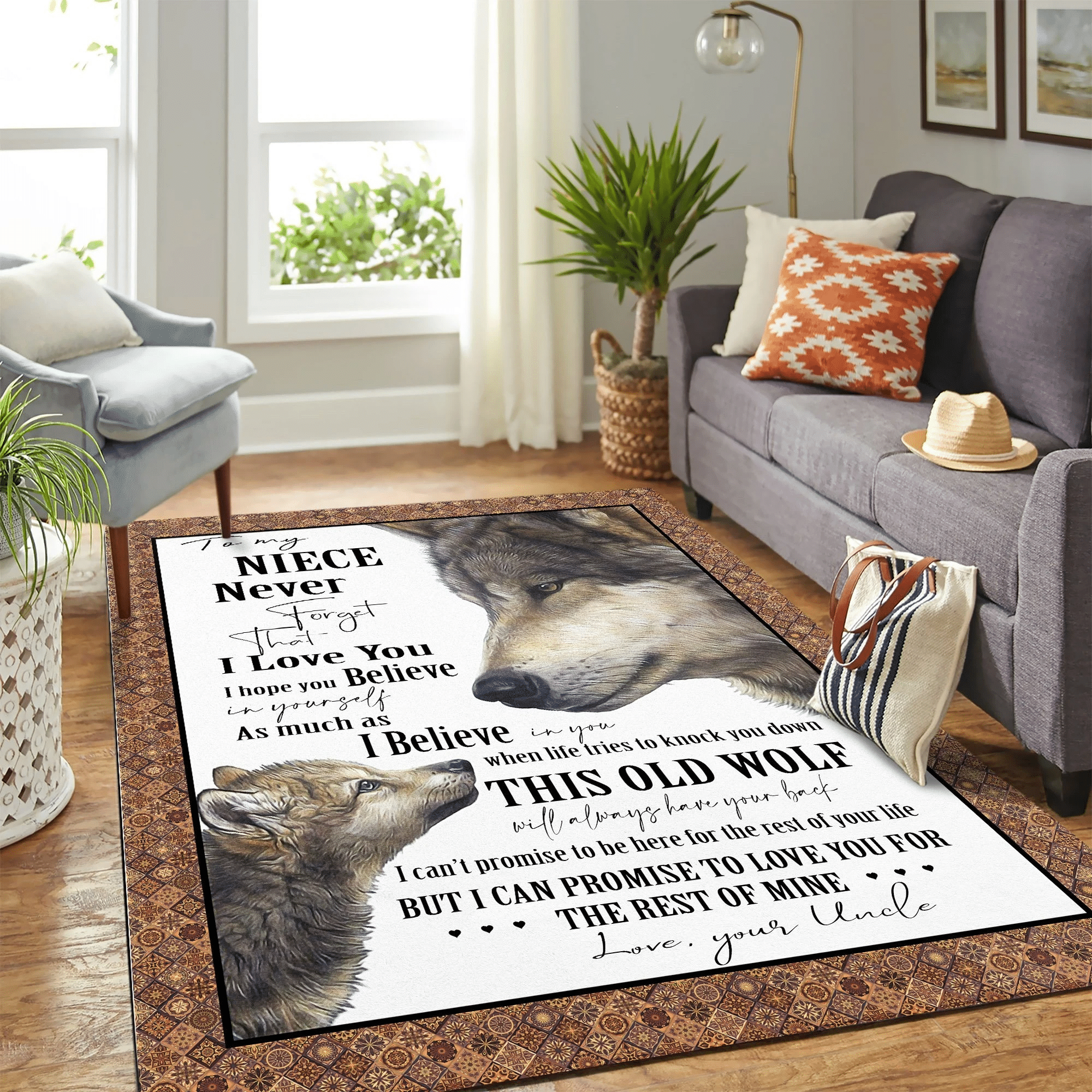 Wolf Quilt Forget Who You Are Mk Carpet Area Rug Chrismas Gift - Indoor Outdoor Rugs