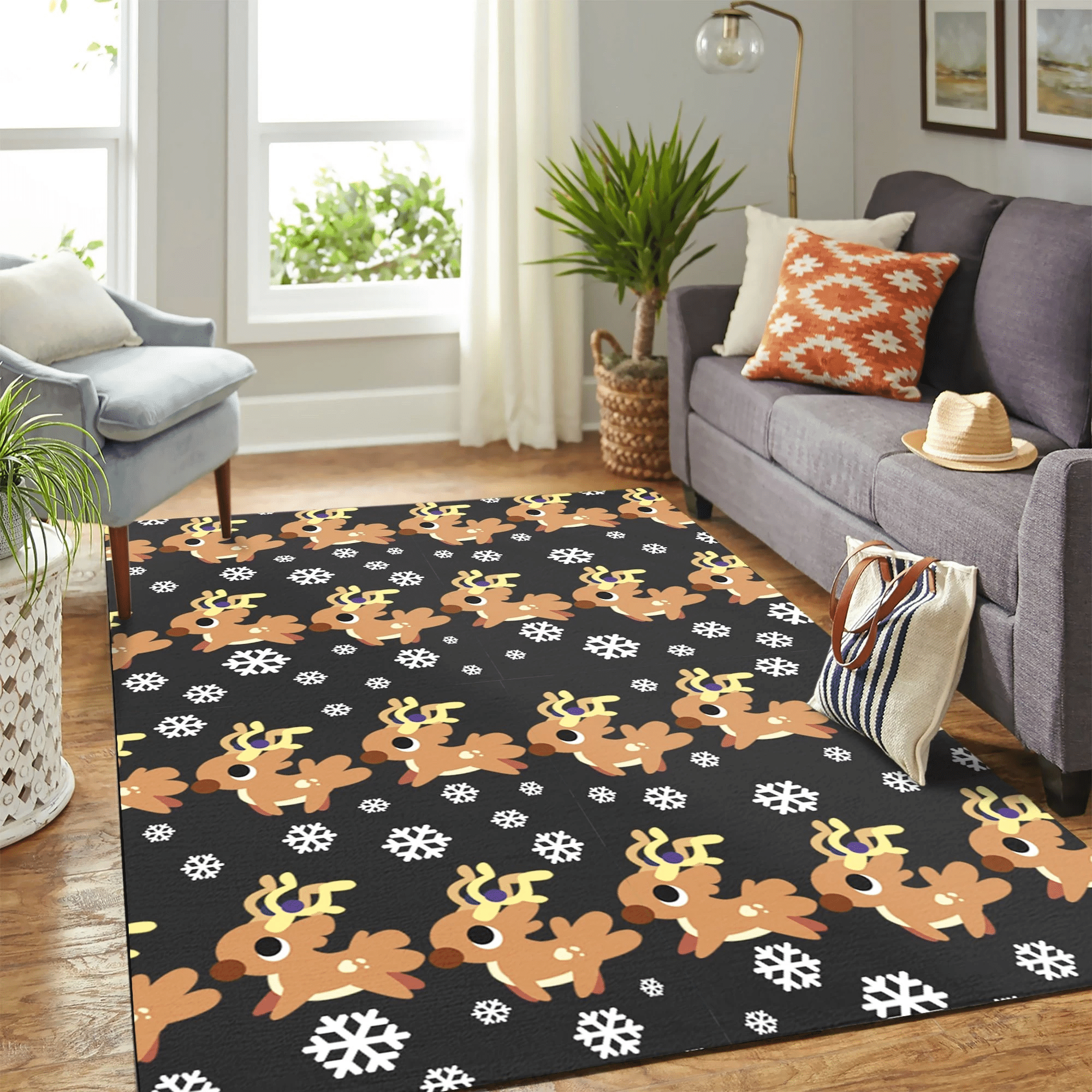 Pokemon Deer Pattern Carpet Floor Area Rug Chrismas Gift - Indoor Outdoor Rugs