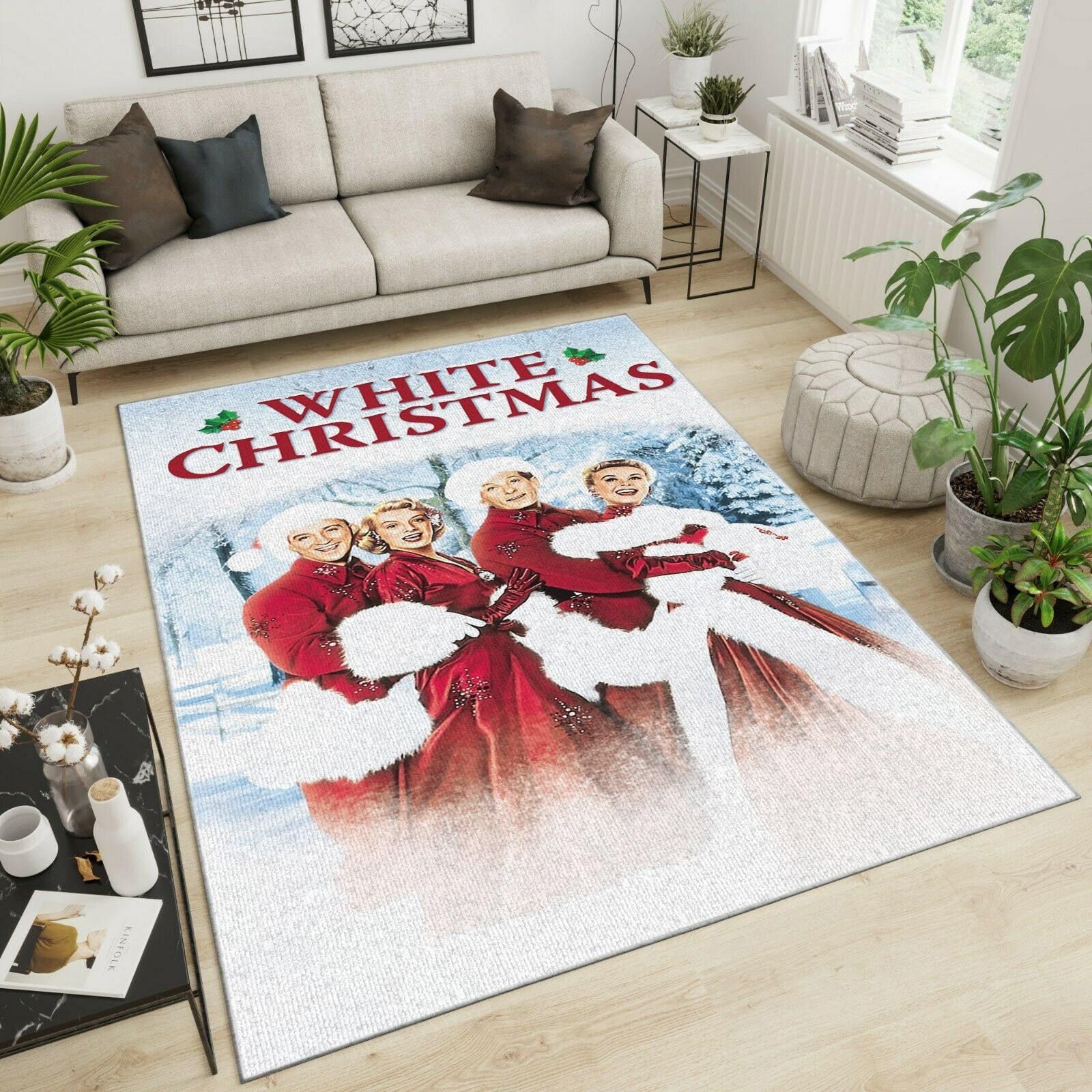 White Christmas Area Rug Chrismas Gift - Indoor Outdoor Rugs