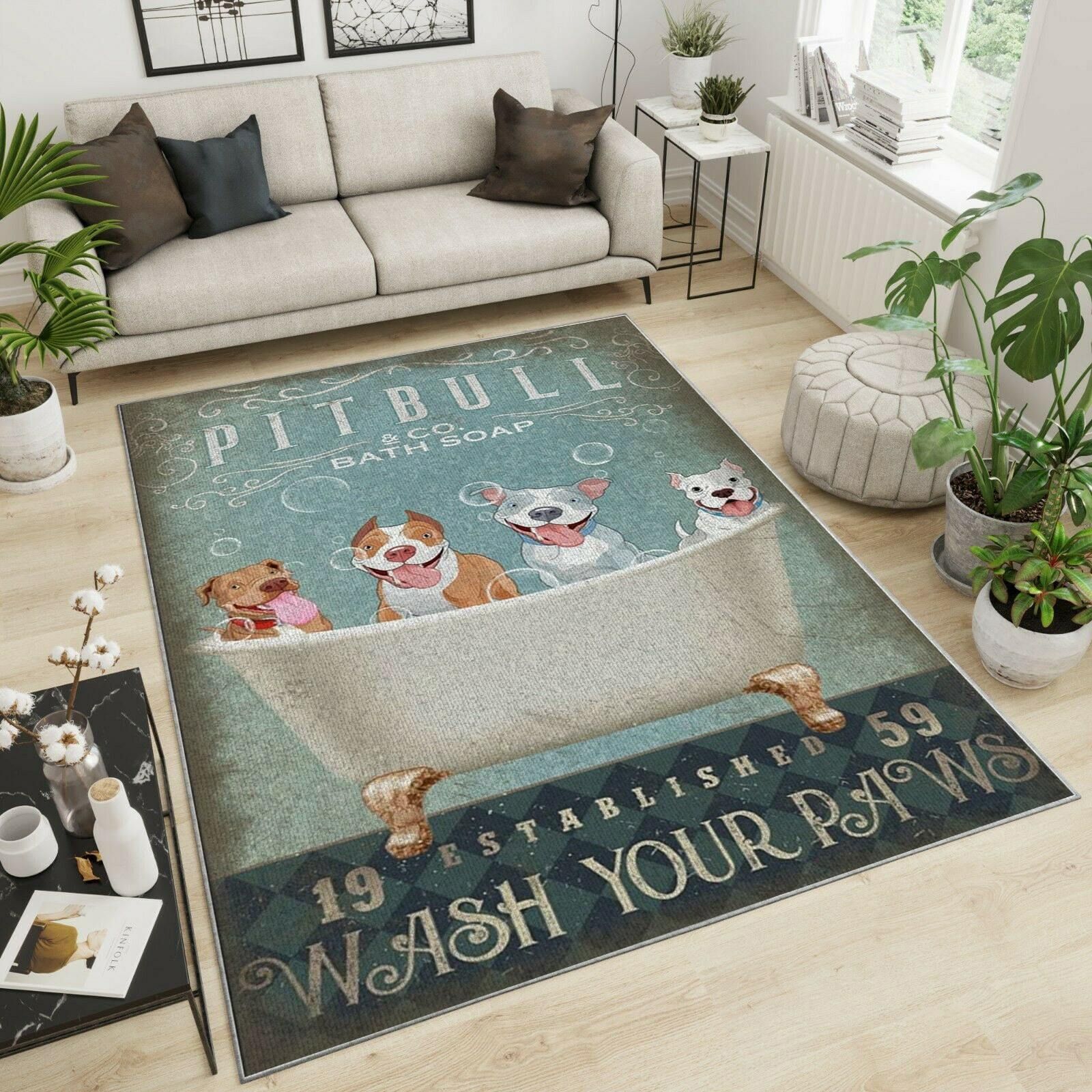 Pitbull Area Rug Chrismas Gift - Indoor Outdoor Rugs