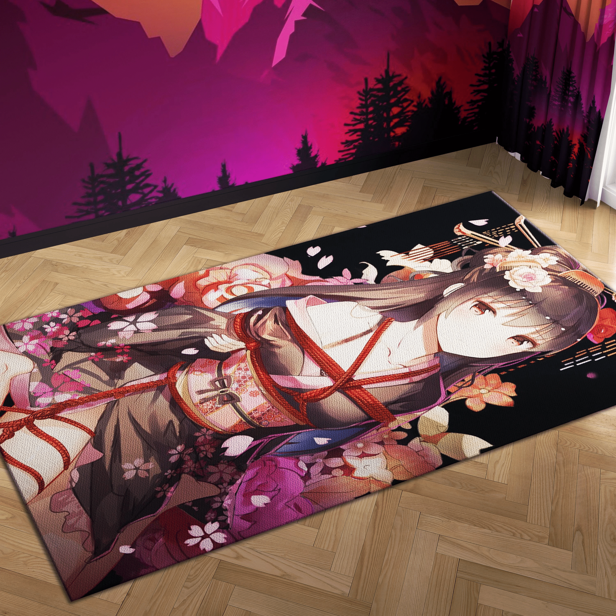 Anime Girl Carpet Area Rug Chrismas Gift - Indoor Outdoor Rugs