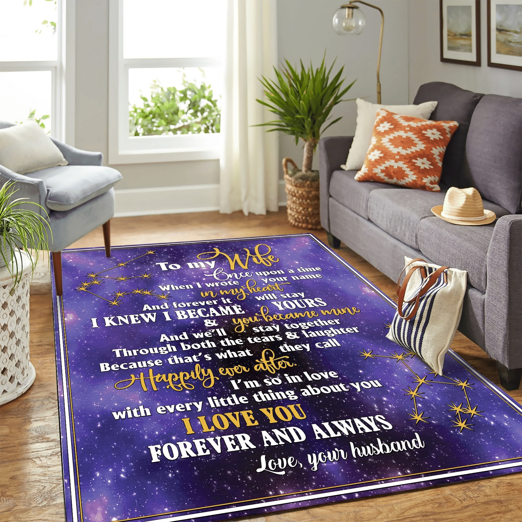 To My Wife Galaxy Carpet Area Rug Chrismas Gift - Indoor Outdoor Rugs