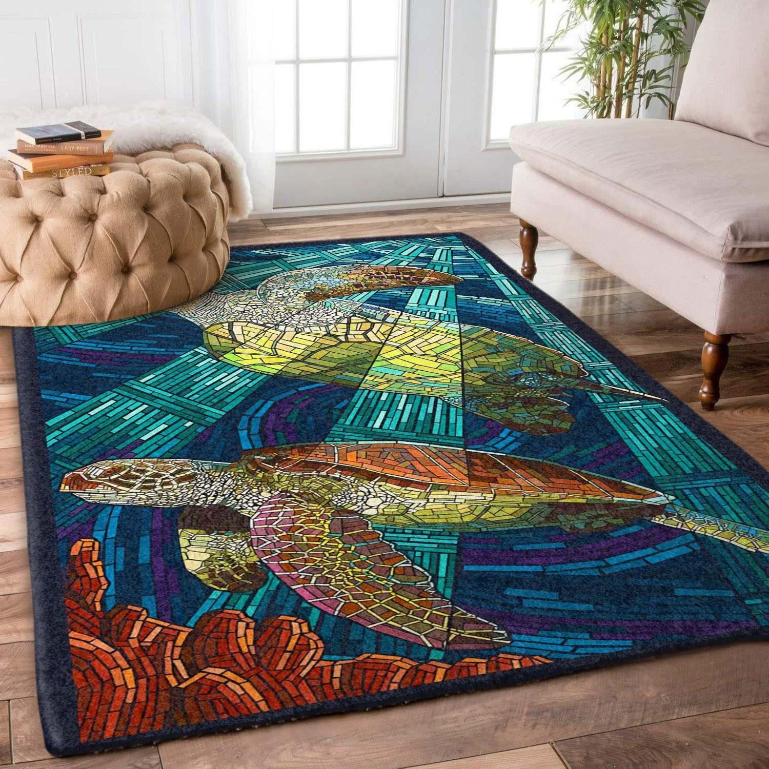 Turtle Rug Chrismas Gift - Indoor Outdoor Rugs