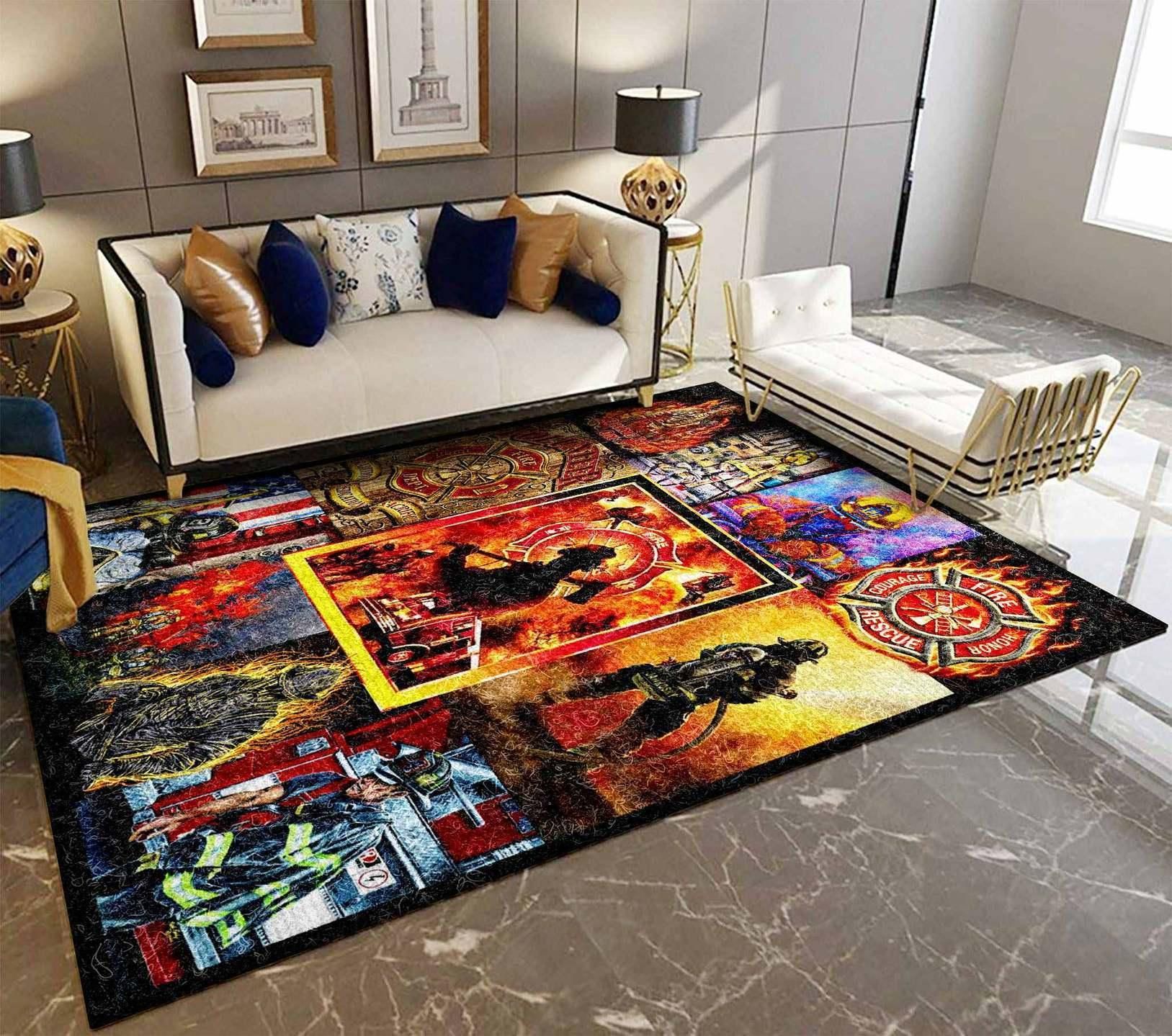 Fireman Rug Chrismas Gift - Indoor Outdoor Rugs