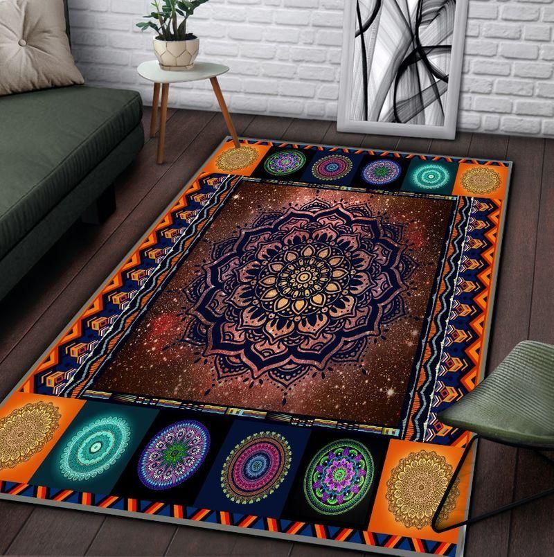 Mandala Pattern Rectangle Rug Chrismas Gift - Indoor Outdoor Rugs