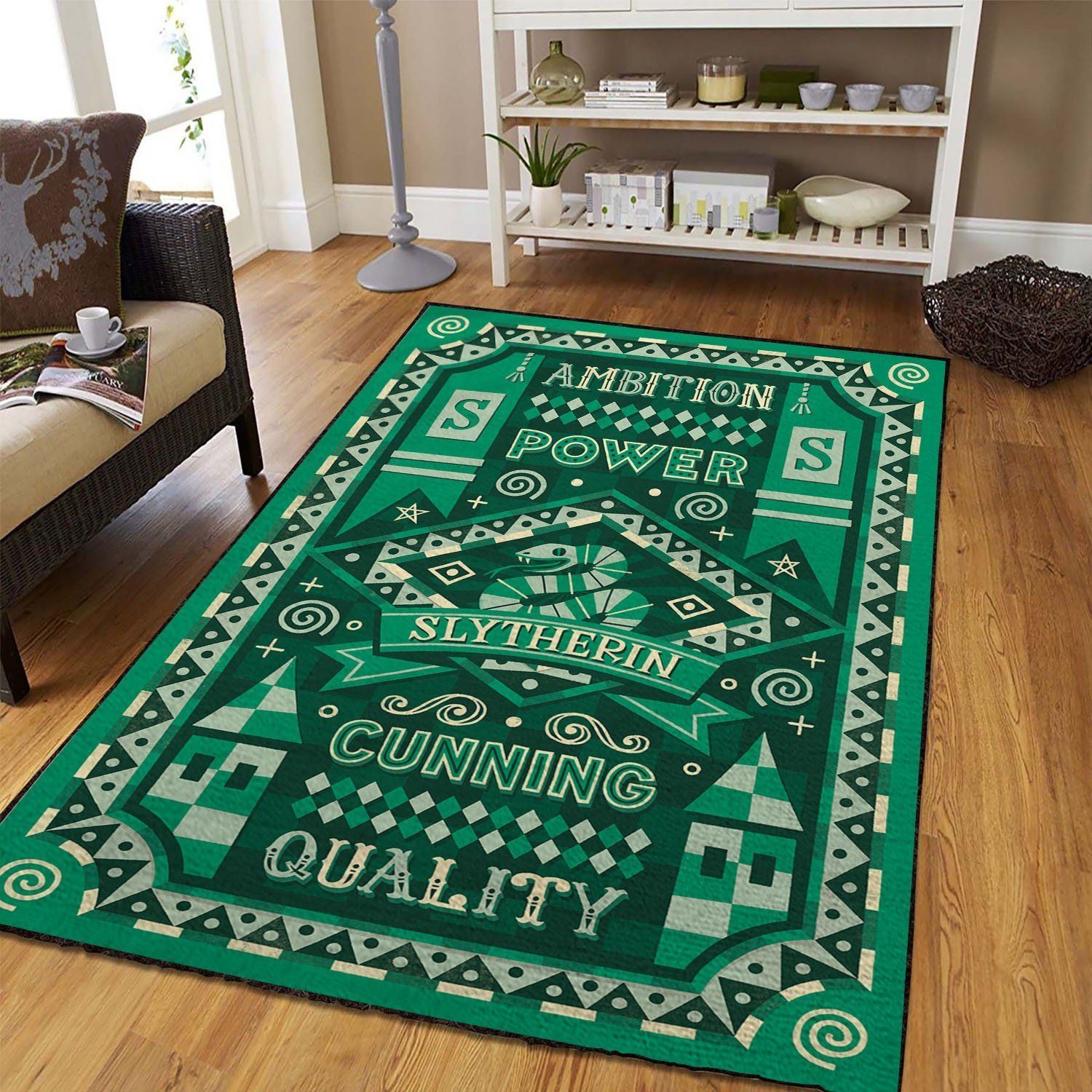 Harry Potter Slytherin Area Rug Chrismas Gift - Indoor Outdoor Rugs