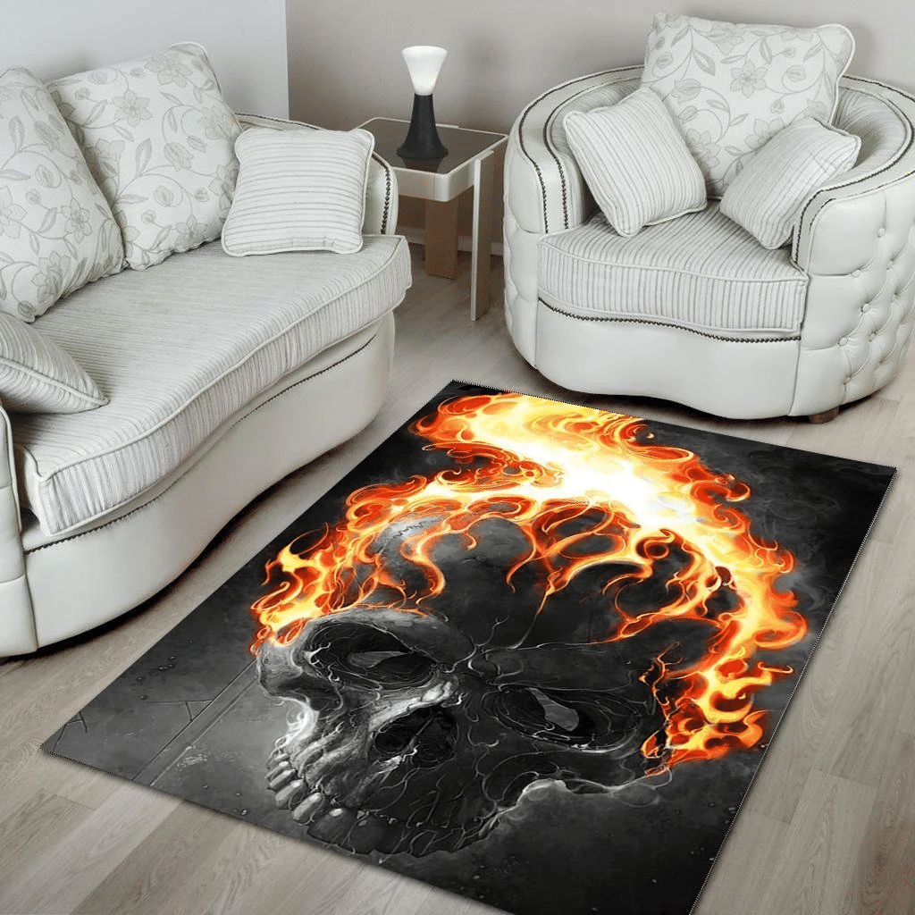 Skull Area Rug Chrismas Gift - Indoor Outdoor Rugs