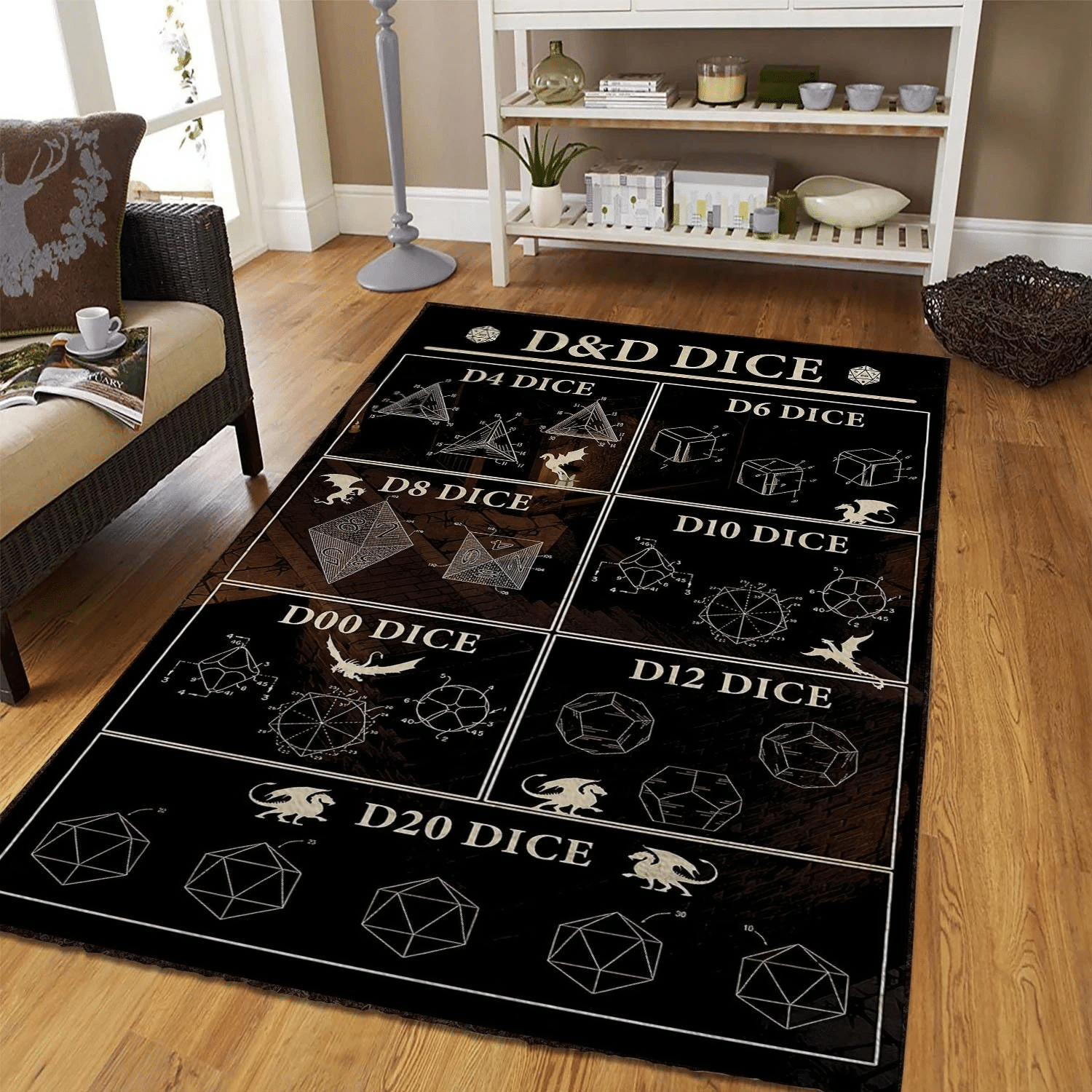 D D Dice Area Rug Chrismas Gift - Indoor Outdoor Rugs