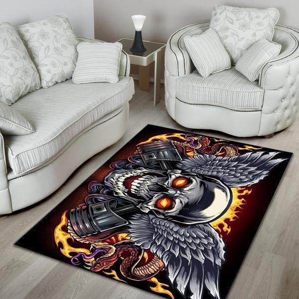 Skull Area Rug Chrismas Gift - Indoor Outdoor Rugs