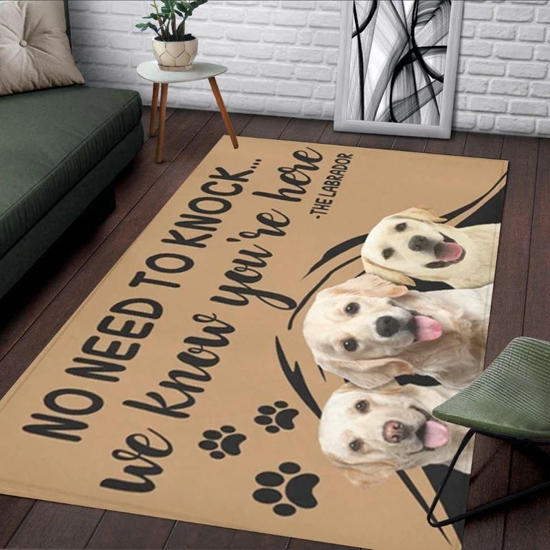 Labrador We Know You Re Here Rectangle Rug Chrismas Gift - Indoor Outdoor Rugs