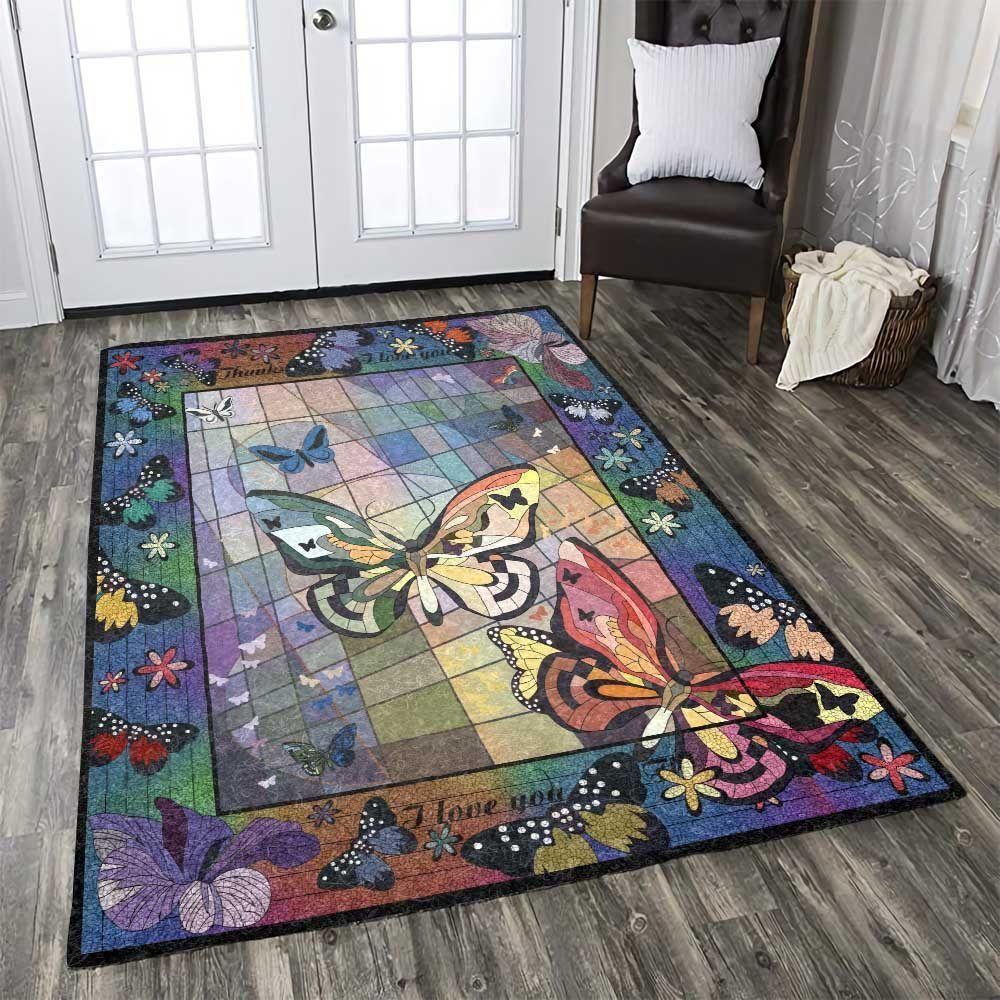 Butterfly Rug Chrismas Gift - Indoor Outdoor Rugs