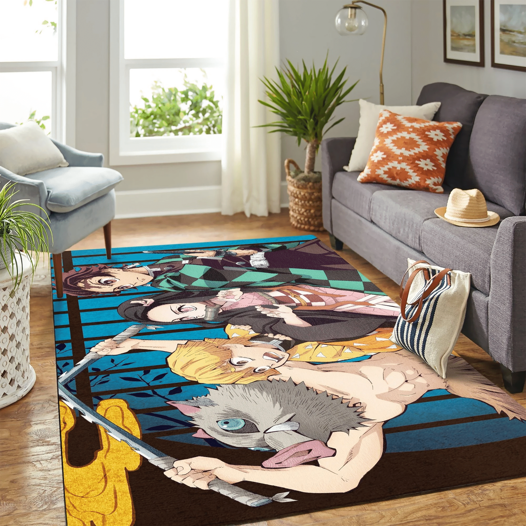 Kimetsu No Yaiba Carpet Area Rug Chrismas Gift - Indoor Outdoor Rugs