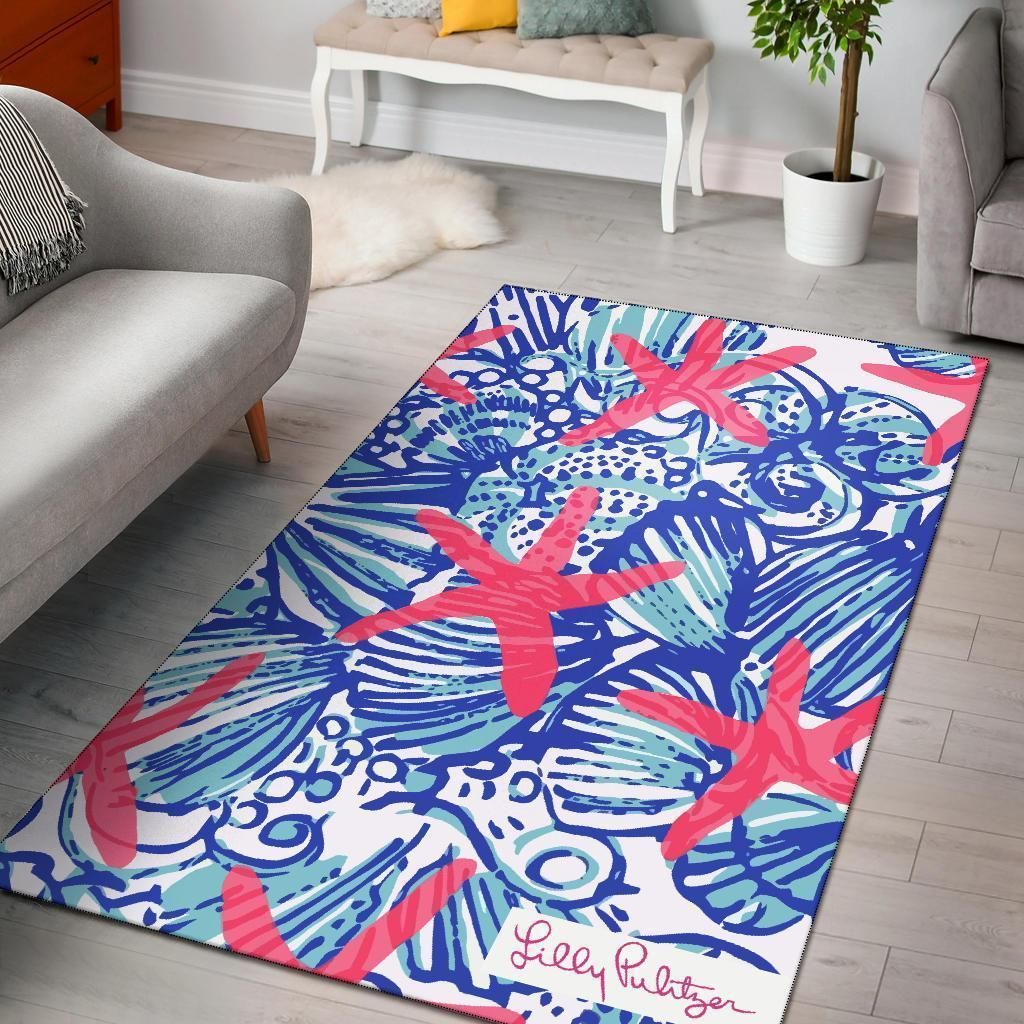 She She Shell Lilly Pulitzer Area Rug Chrismas Gift - Indoor Outdoor Rugs