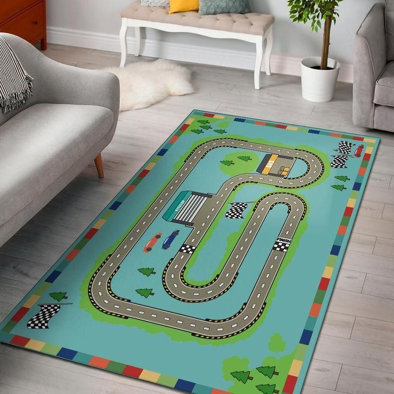 Car Track Area Rug Chrismas Gift - Indoor Outdoor Rugs