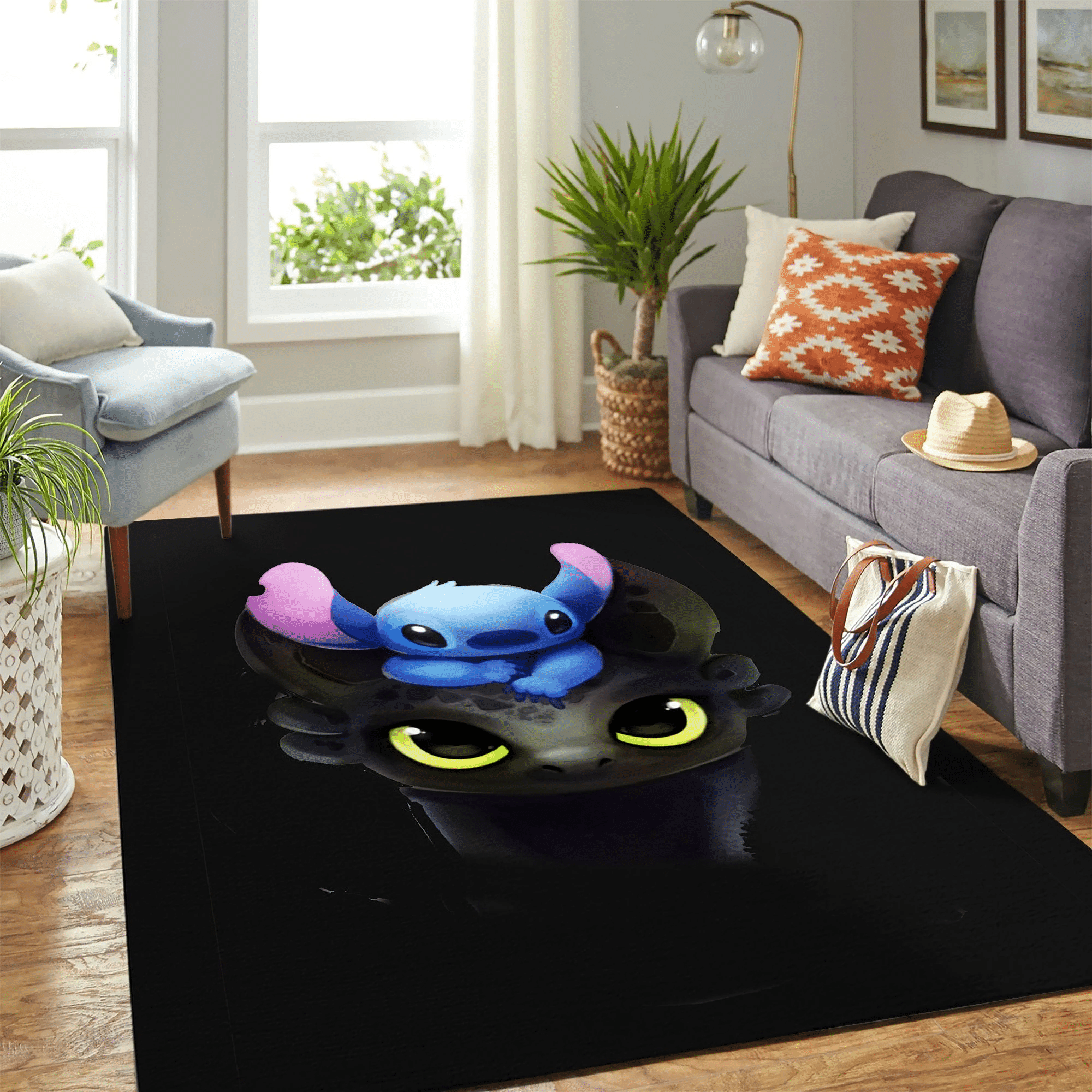 Stitch Toothless Cute Carpet Floor Area Rug Chrismas Gift - Indoor Outdoor Rugs