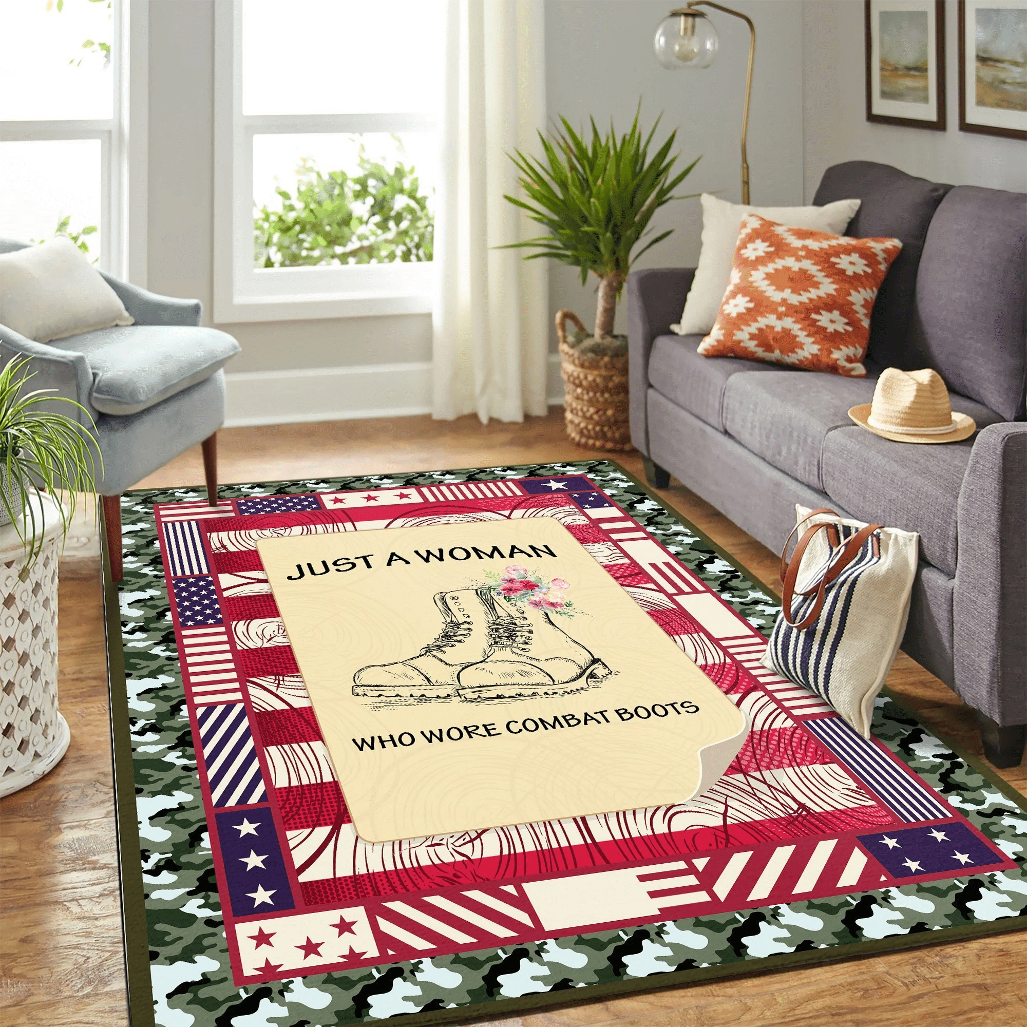 Just A Woman Mk Carpet Area Rug Chrismas Gift - Indoor Outdoor Rugs