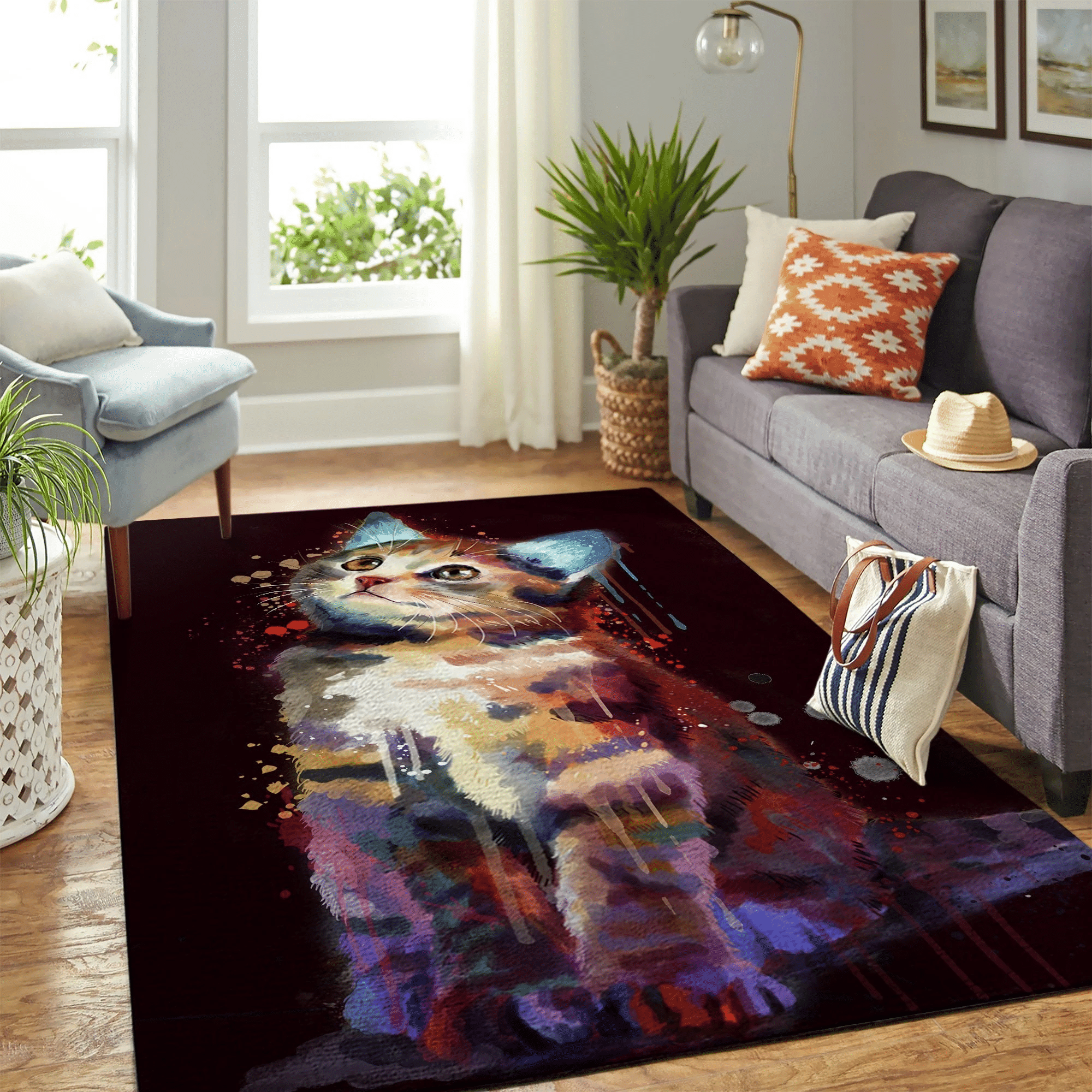 Cat Kitty Carpet Rug Chrismas Gift - Indoor Outdoor Rugs