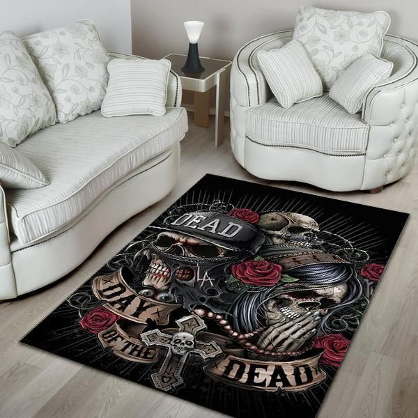 Skull Area Rug Chrismas Gift - Indoor Outdoor Rugs