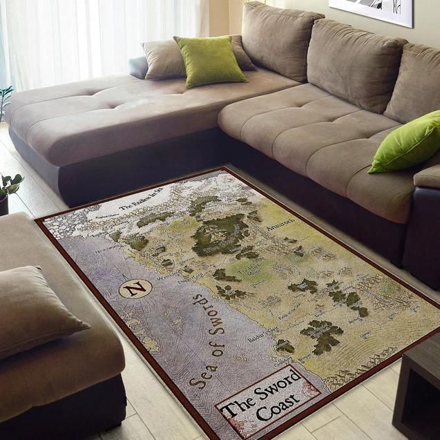 Sword Coast Map Area Rug Chrismas Gift - Indoor Outdoor Rugs