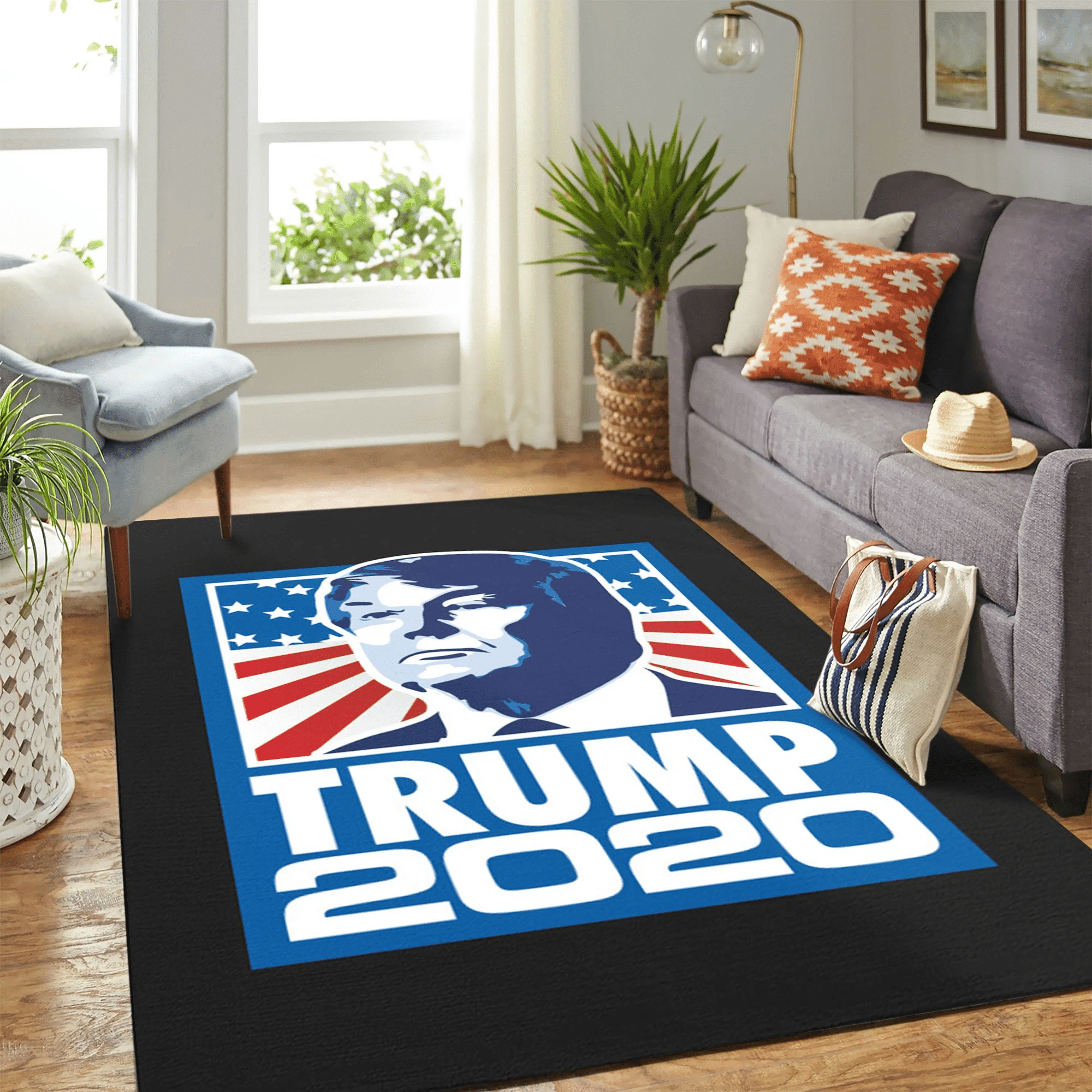 Trump Blue Carpet Floor Area Rug Chrismas Gift - Indoor Outdoor Rugs