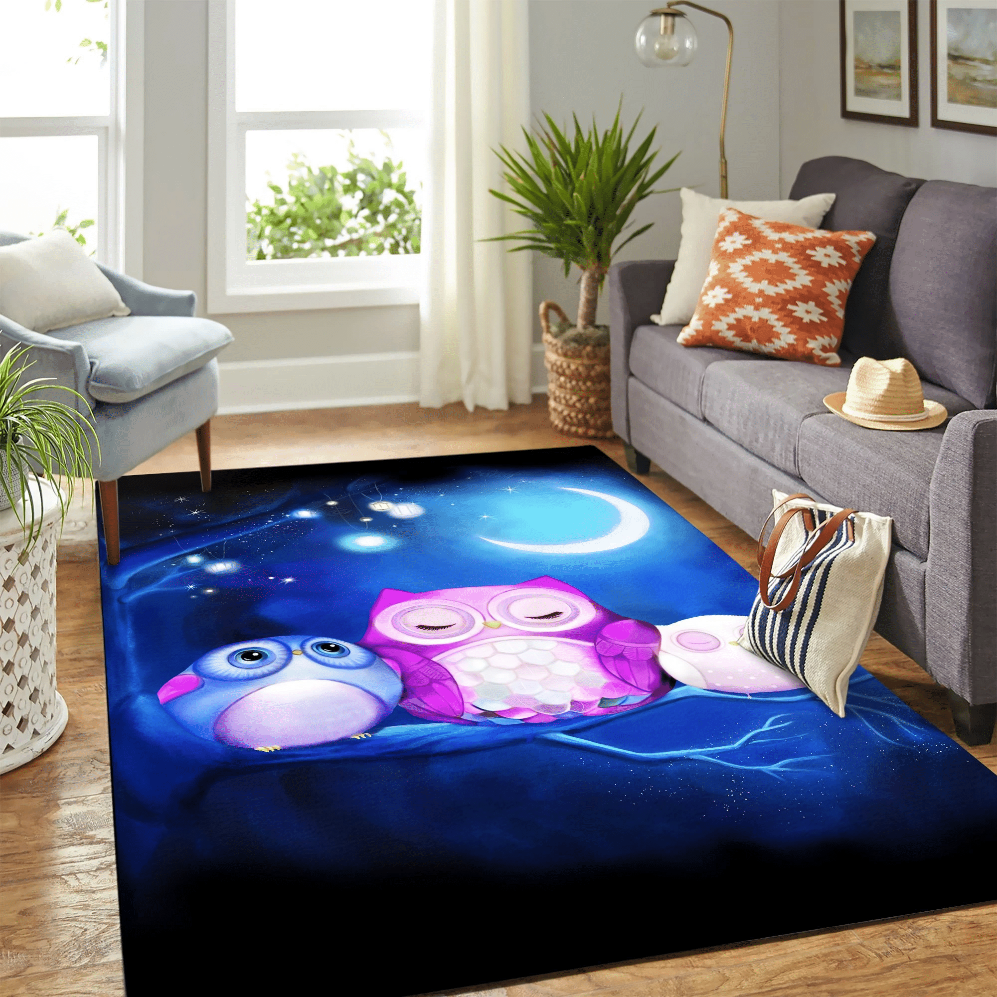 Owl Carpet Floor Area Rug Chrismas Gift - Indoor Outdoor Rugs