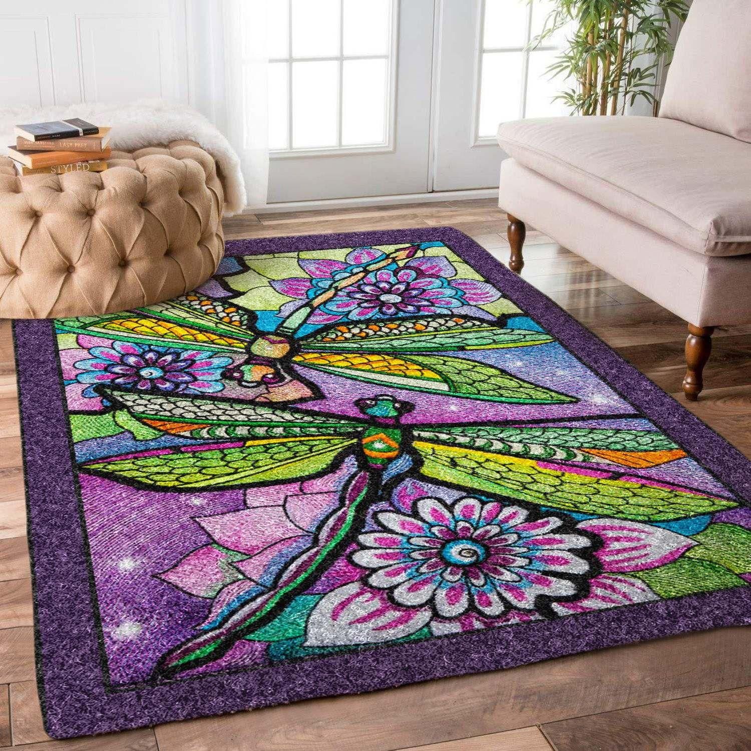 Dragonfly Rug Chrismas Gift - Indoor Outdoor Rugs