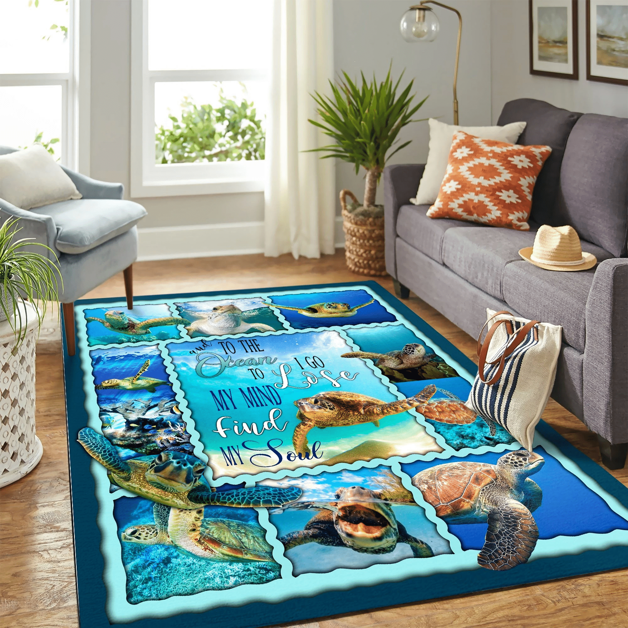 Turtle Mk Carpet Area Rug Chrismas Gift - Indoor Outdoor Rugs