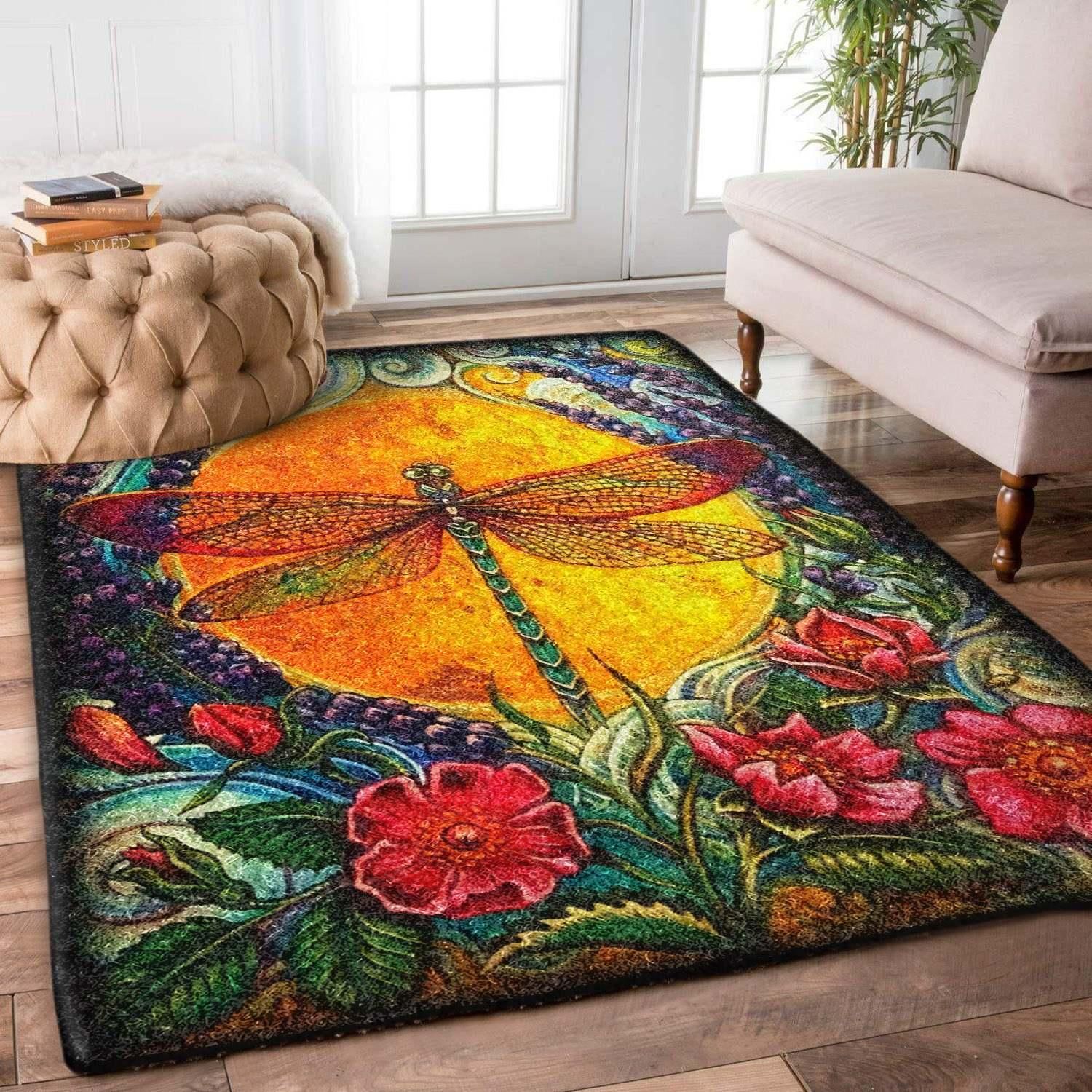 Dragonfly Rug Chrismas Gift - Indoor Outdoor Rugs