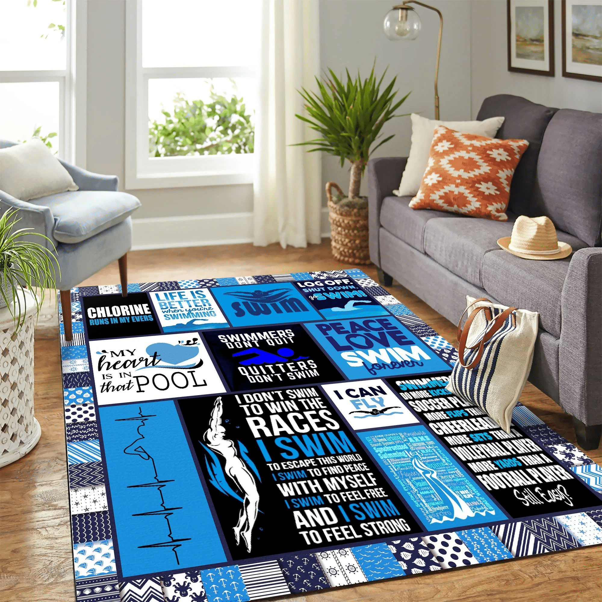 Swimming Mk Carpet Area Rug Chrismas Gift - Indoor Outdoor Rugs