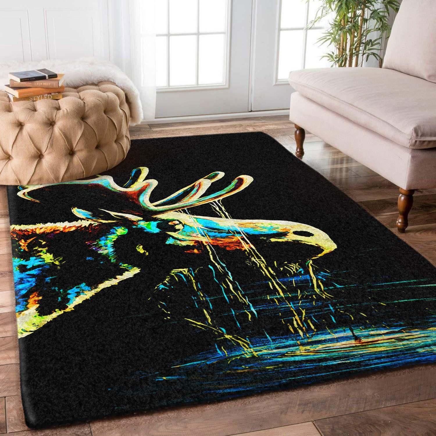 Moose Rug Chrismas Gift - Indoor Outdoor Rugs