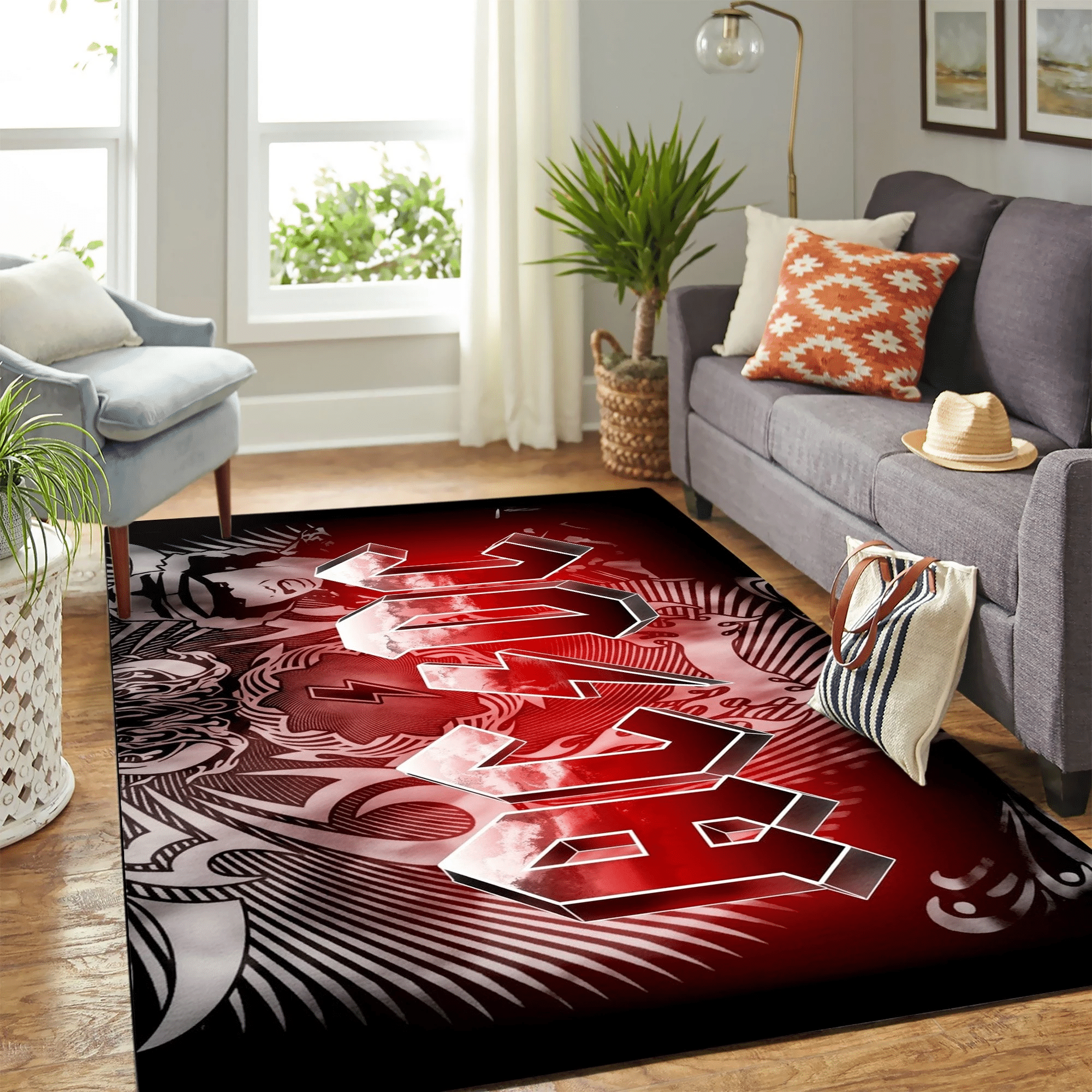 Acdc Red Carpet Floor Area Rug Chrismas Gift - Indoor Outdoor Rugs