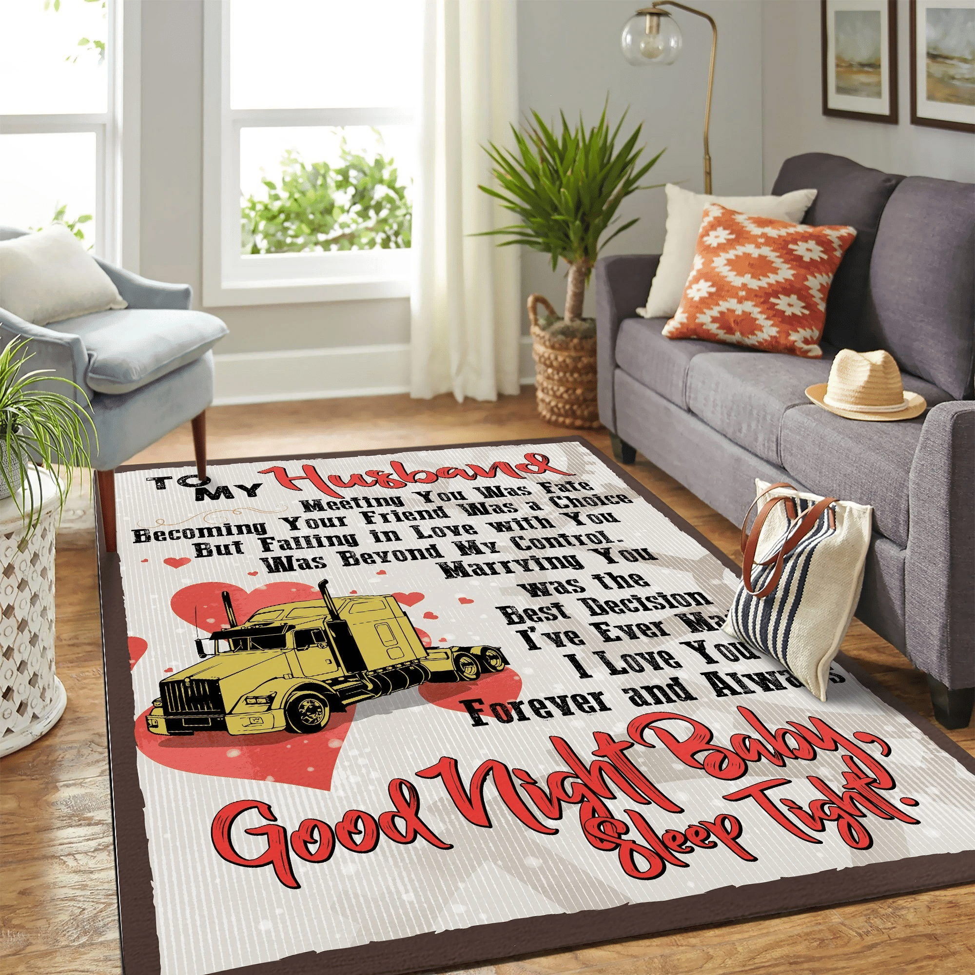 Truck Quilt Text Mk Carpet Area Rug Chrismas Gift - Indoor Outdoor Rugs