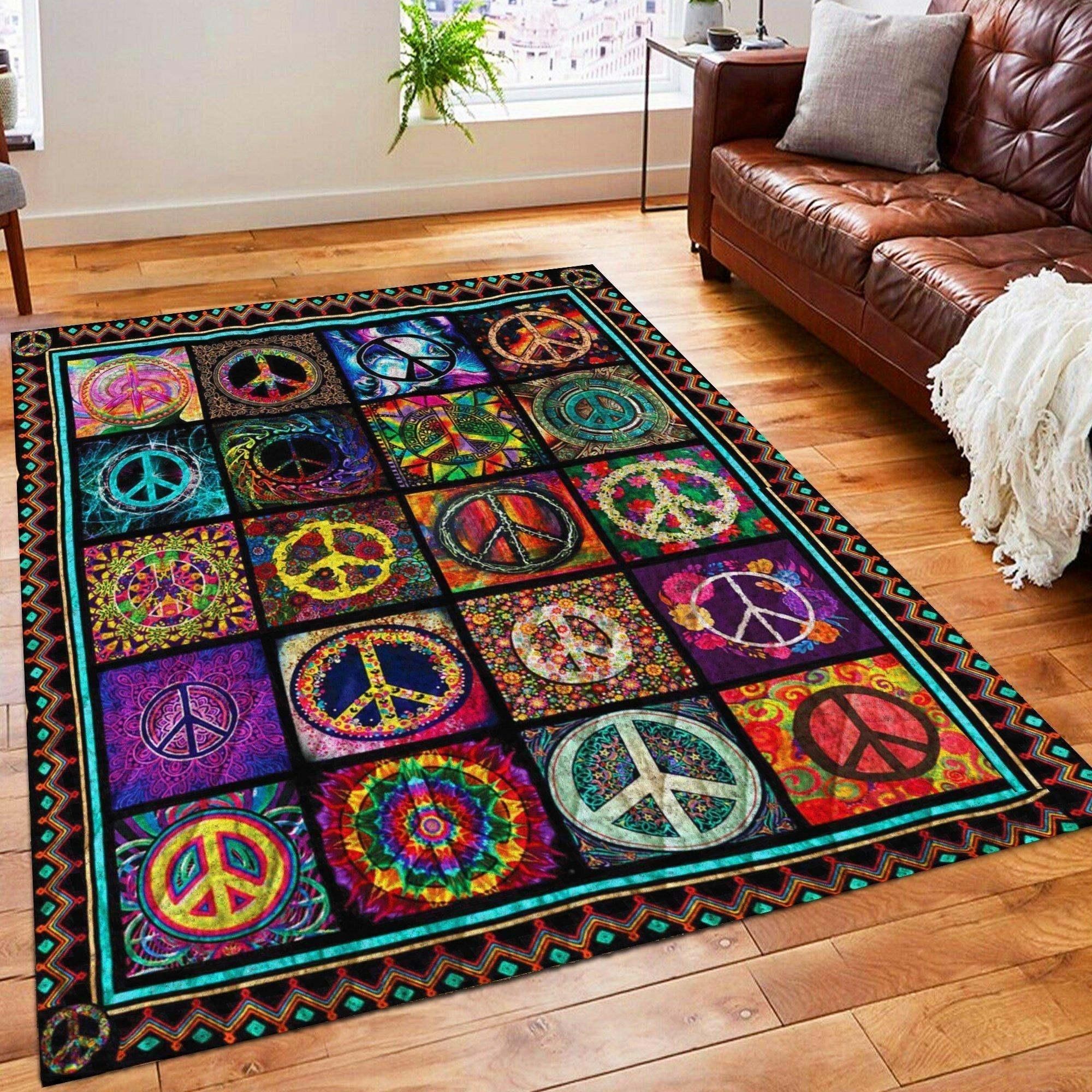 Awesome Hippie Rug Chrismas Gift - Indoor Outdoor Rugs