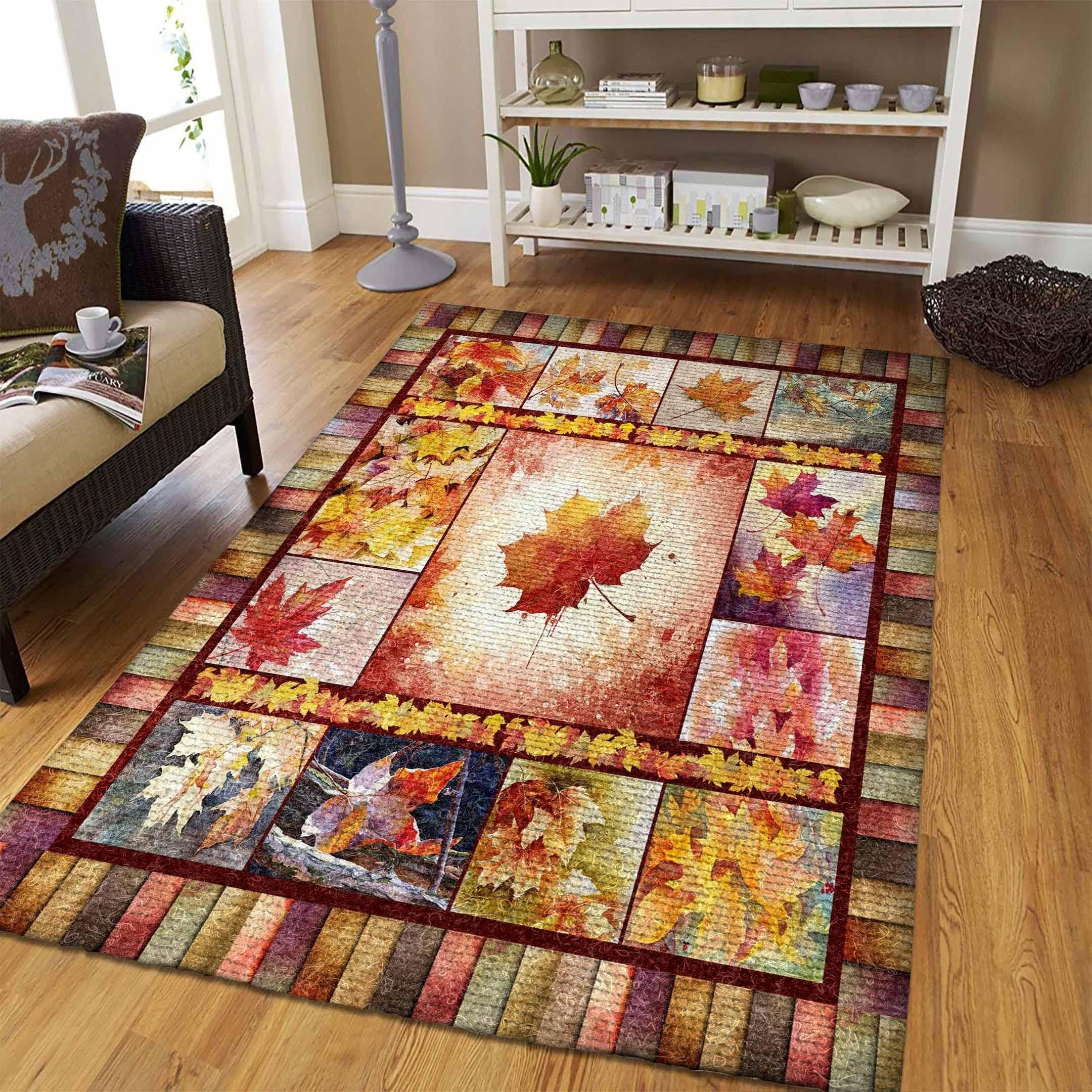 Maple Leaf Rug Chrismas Gift - Indoor Outdoor Rugs