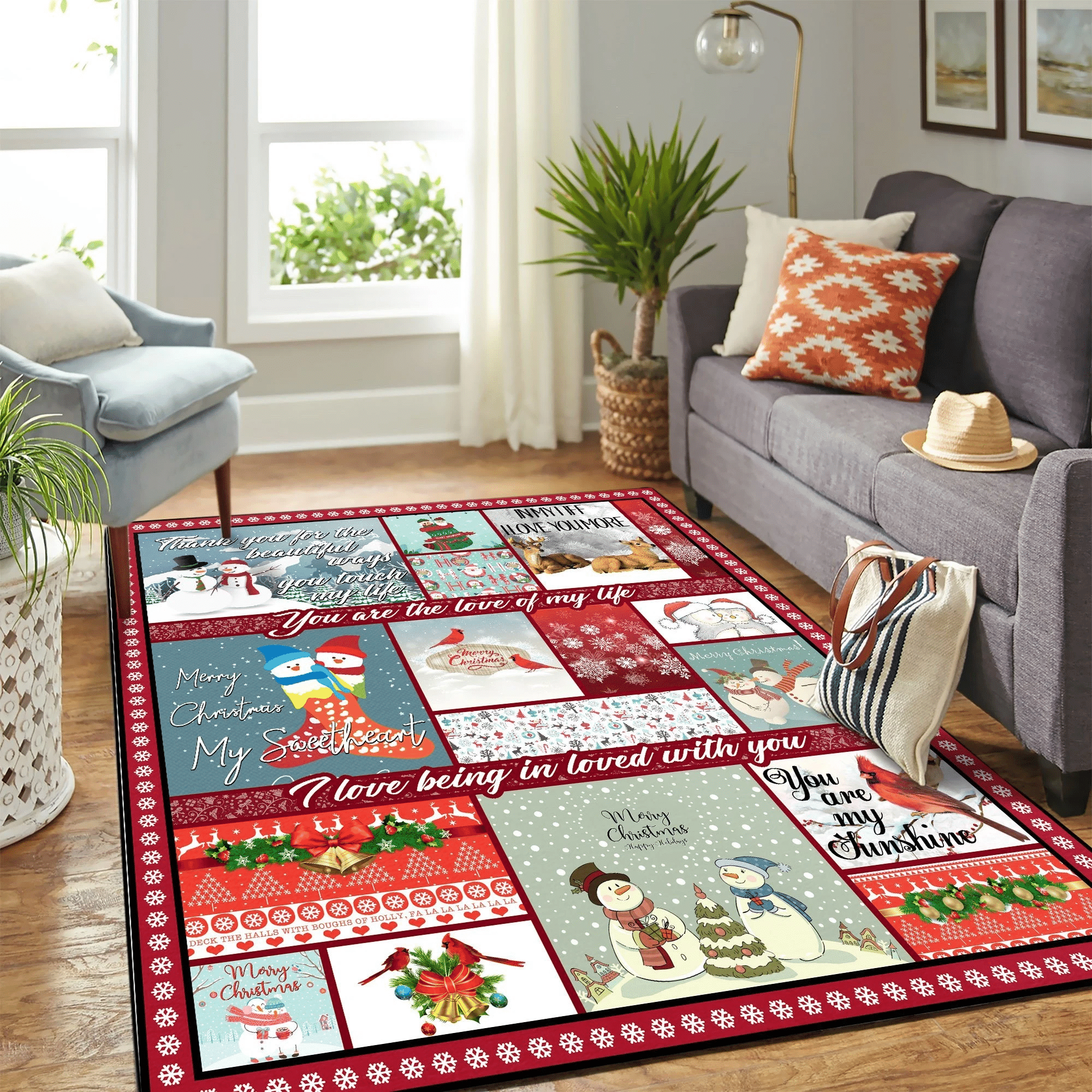 Snowman Carpet Area Rug Chrismas Gift - Indoor Outdoor Rugs