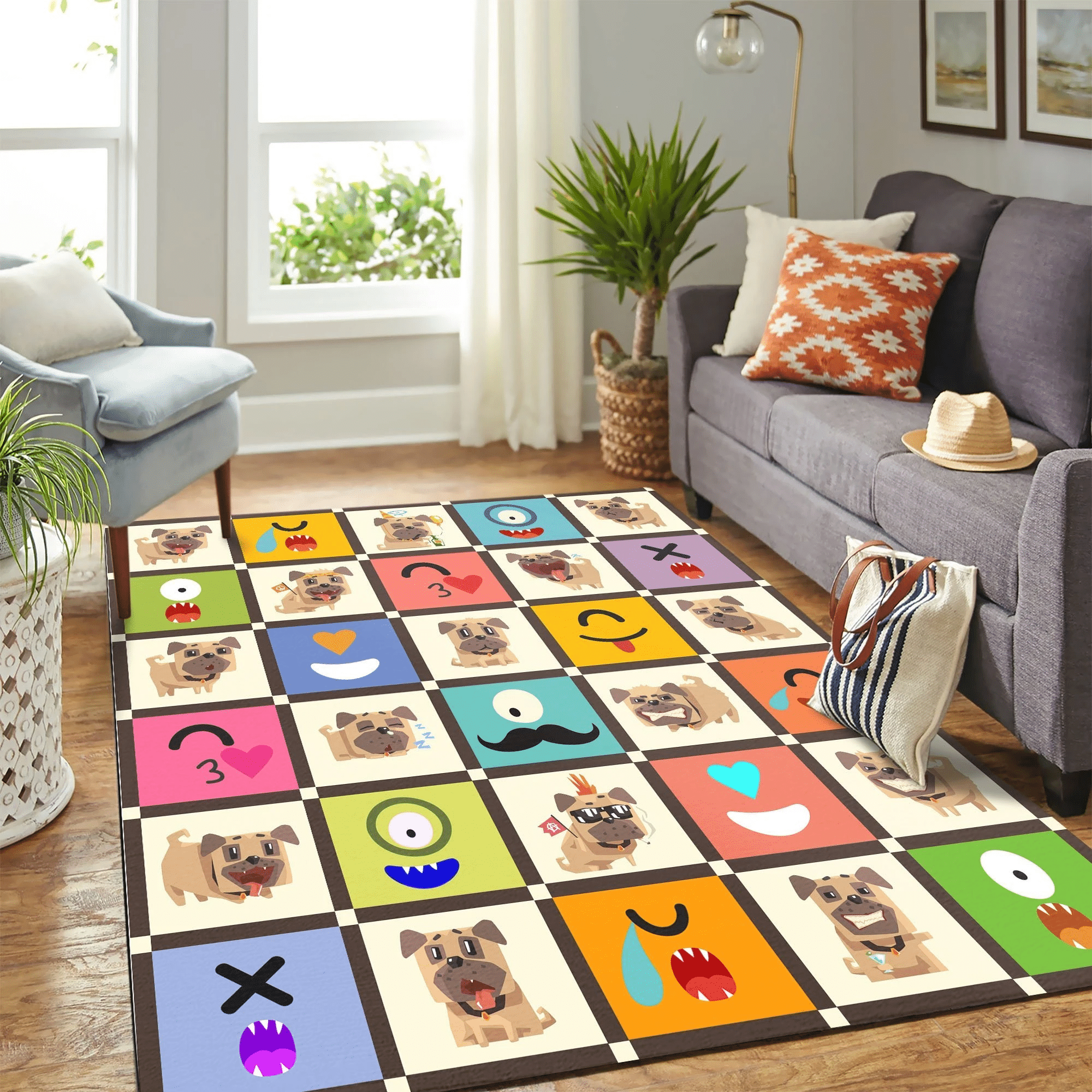 Cute Pug Monster Mk Carpet Area Rug Chrismas Gift - Indoor Outdoor Rugs